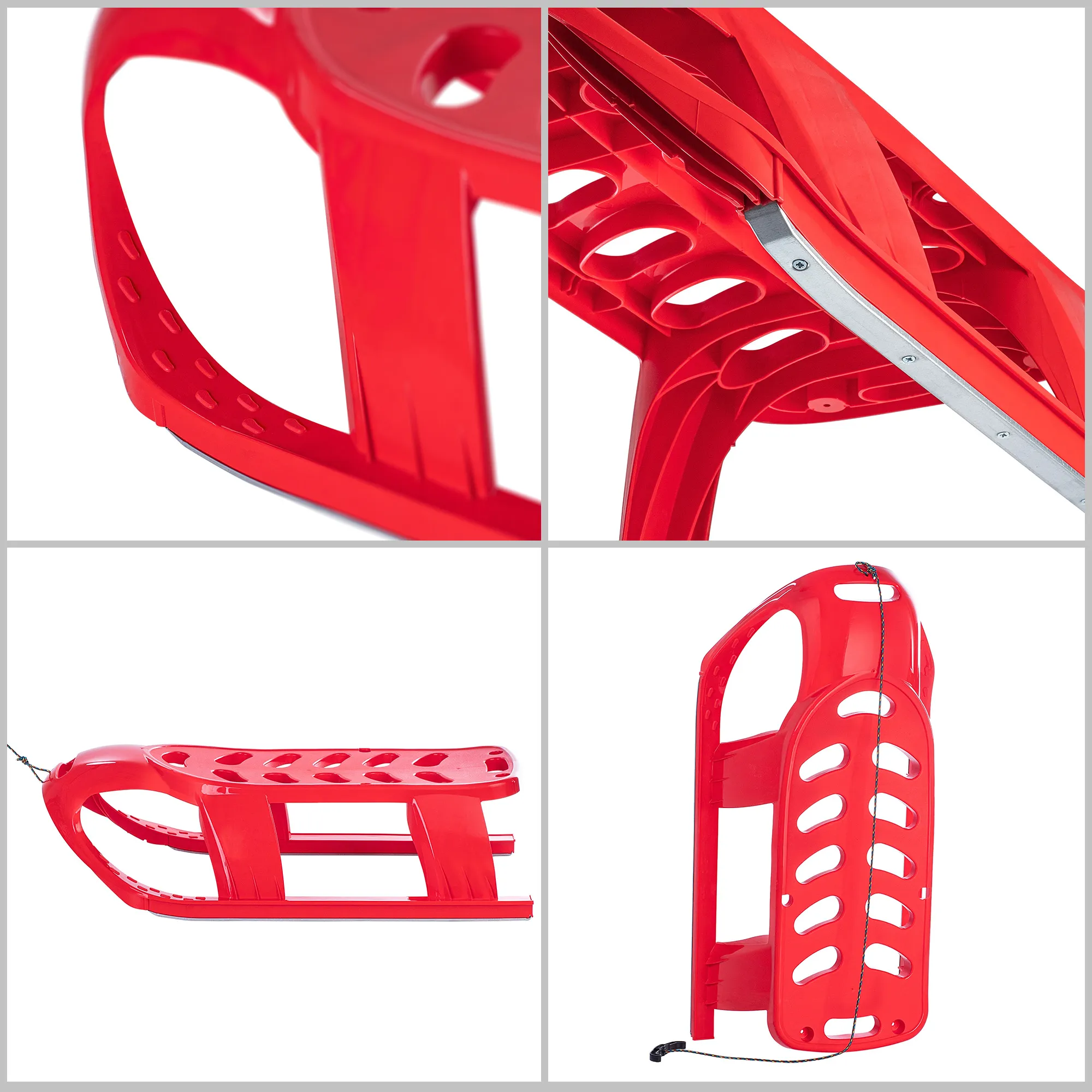 Piera plastikinės rogės vaikams, raudonos