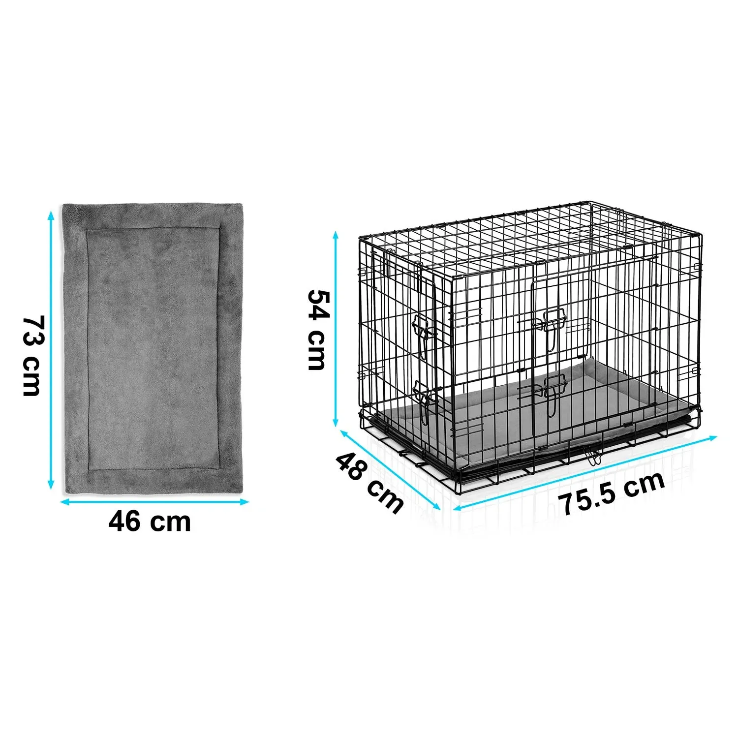 Metalinis šunų voljeras + guolis 75 x 45 x 54 cm PH-200 - nuotrauka 1