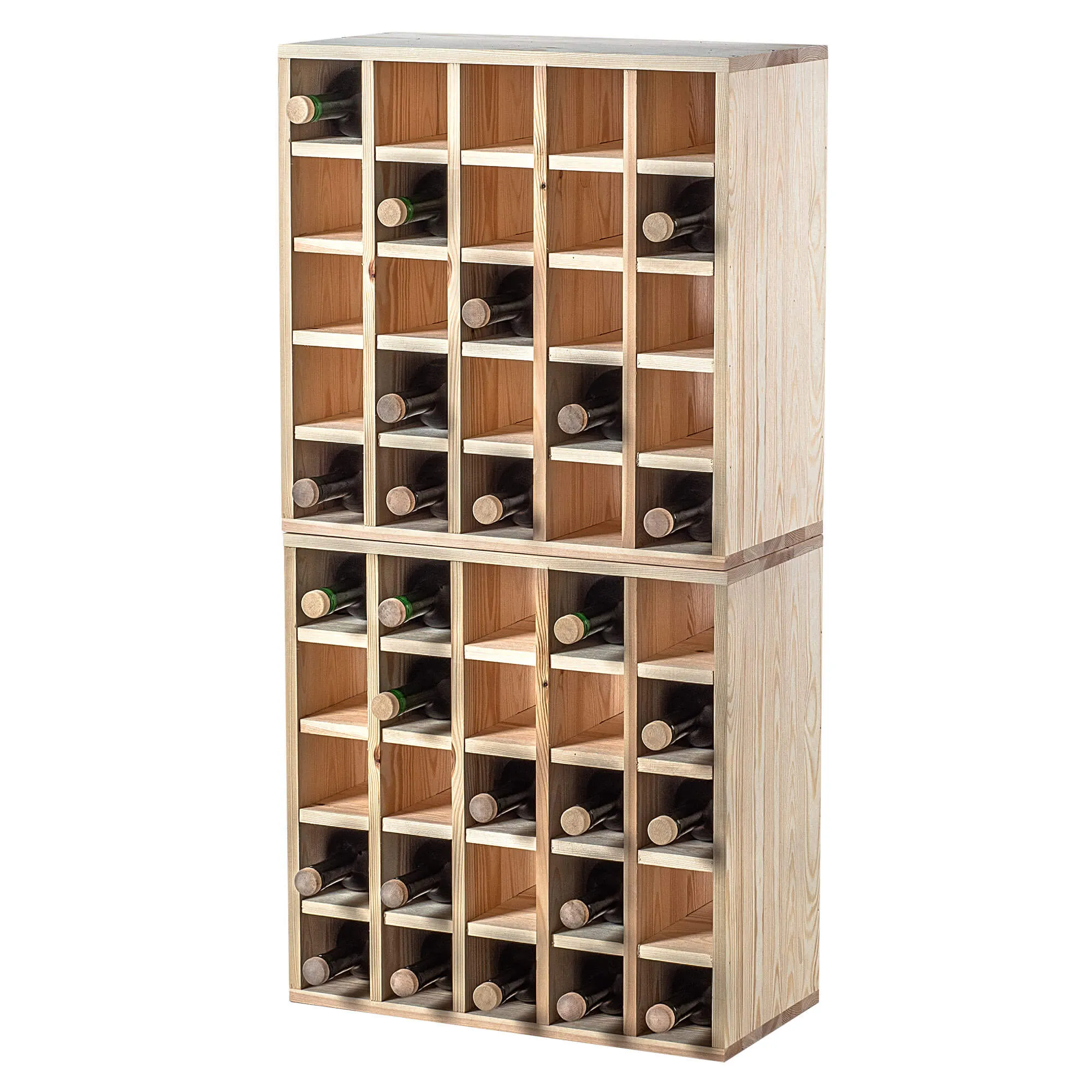 Loreo vyno lentynėlė, medinė, šviesiai ruda, šachmatų lentos formos, 2 dalys