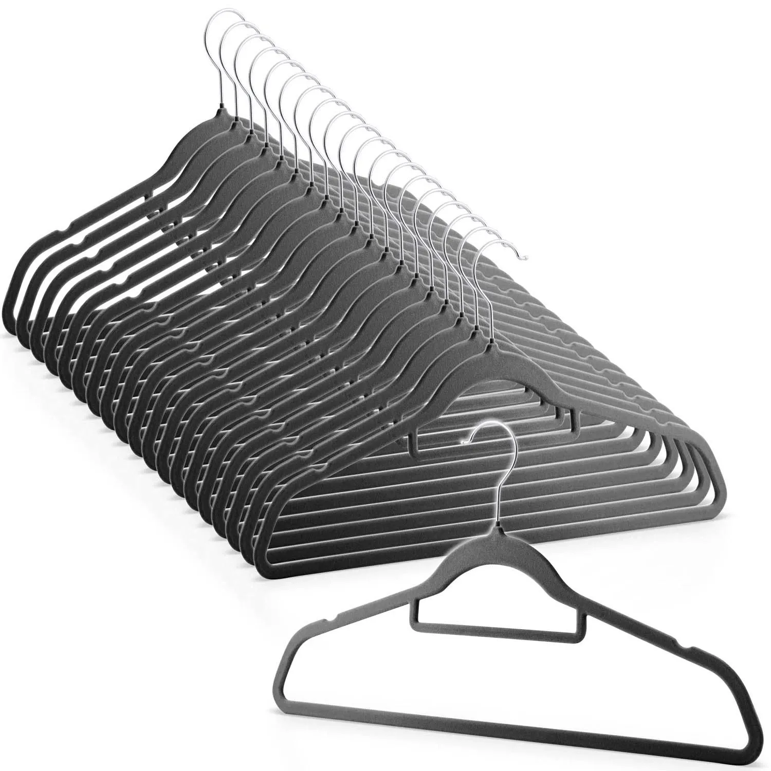 Aksominės drabužių pakabos, 20 vnt., MS-859, Massido - nuotrauka 1