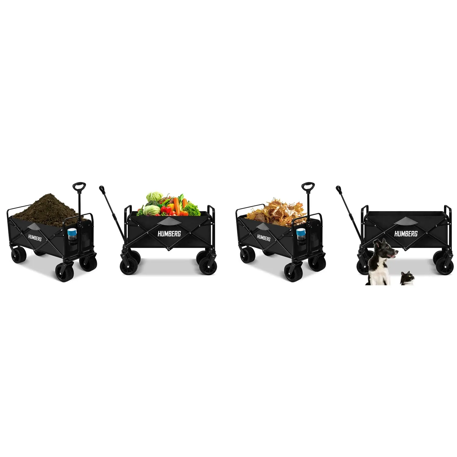 Sulankstomas transportavimo vežimėlis 100l Humberg HM-512 - nuotrauka 1