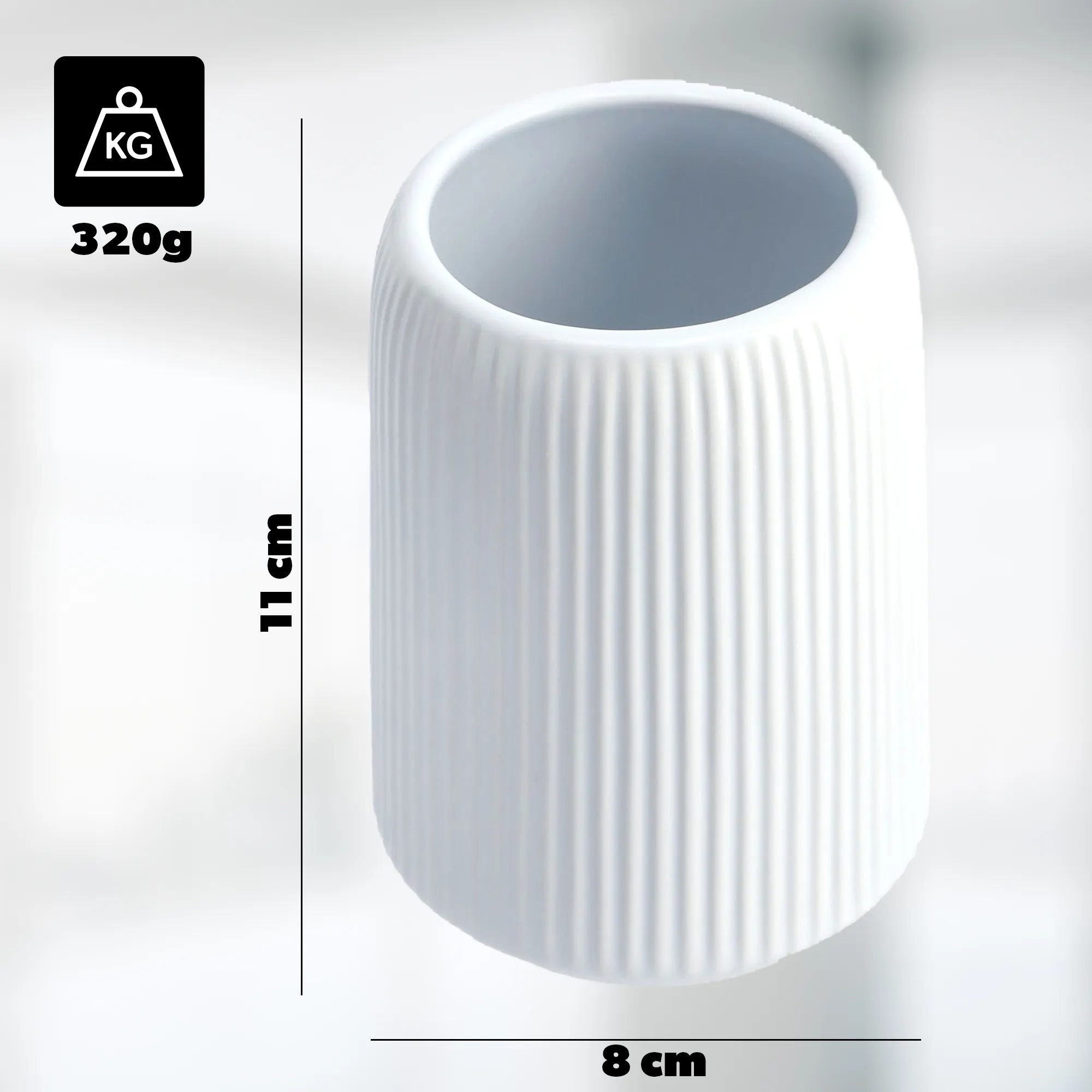 Mataro vonios puodelis, baltas