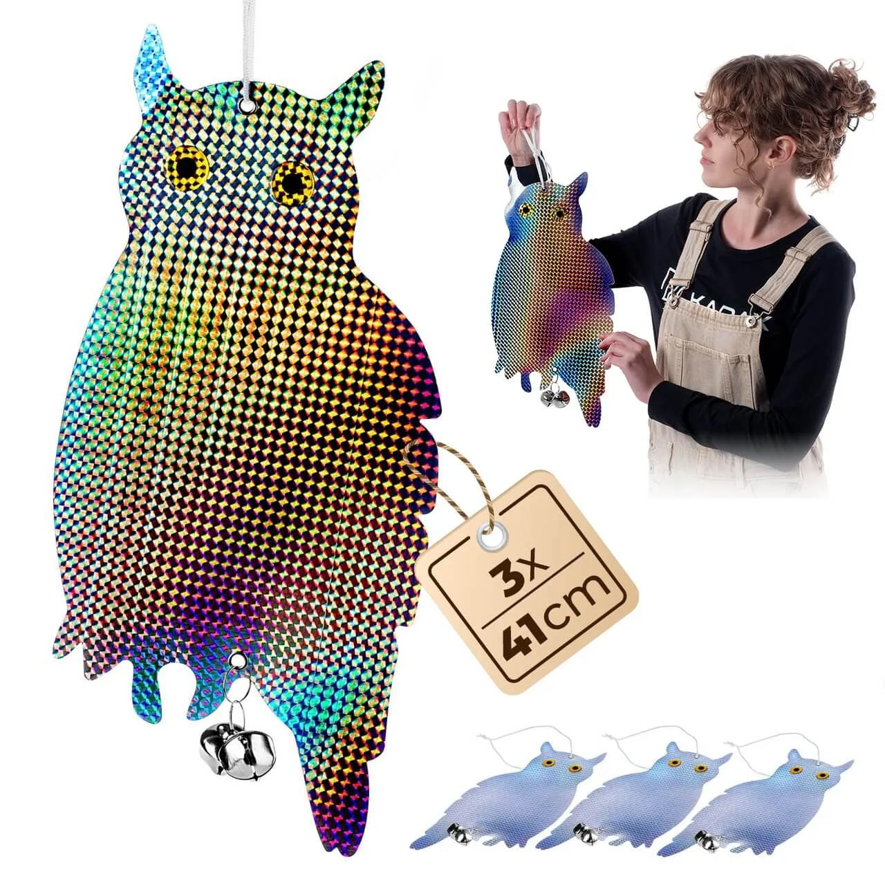 „Meun“ pelėdų paukščių baidyklė 41 x 20 cm 3 vnt.