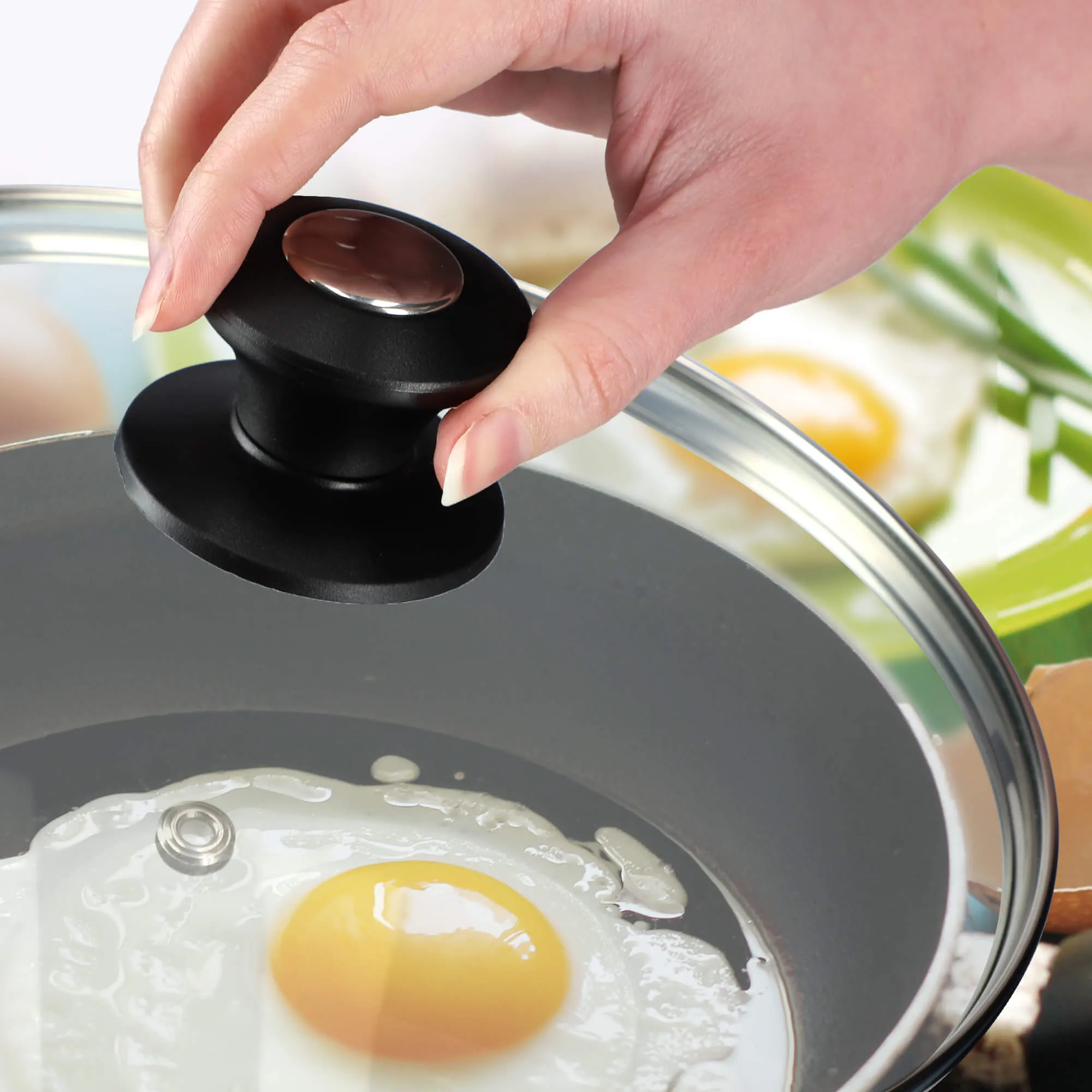 Barletta 24 cm orkaitėje atsparus dangtis su juoda rankena