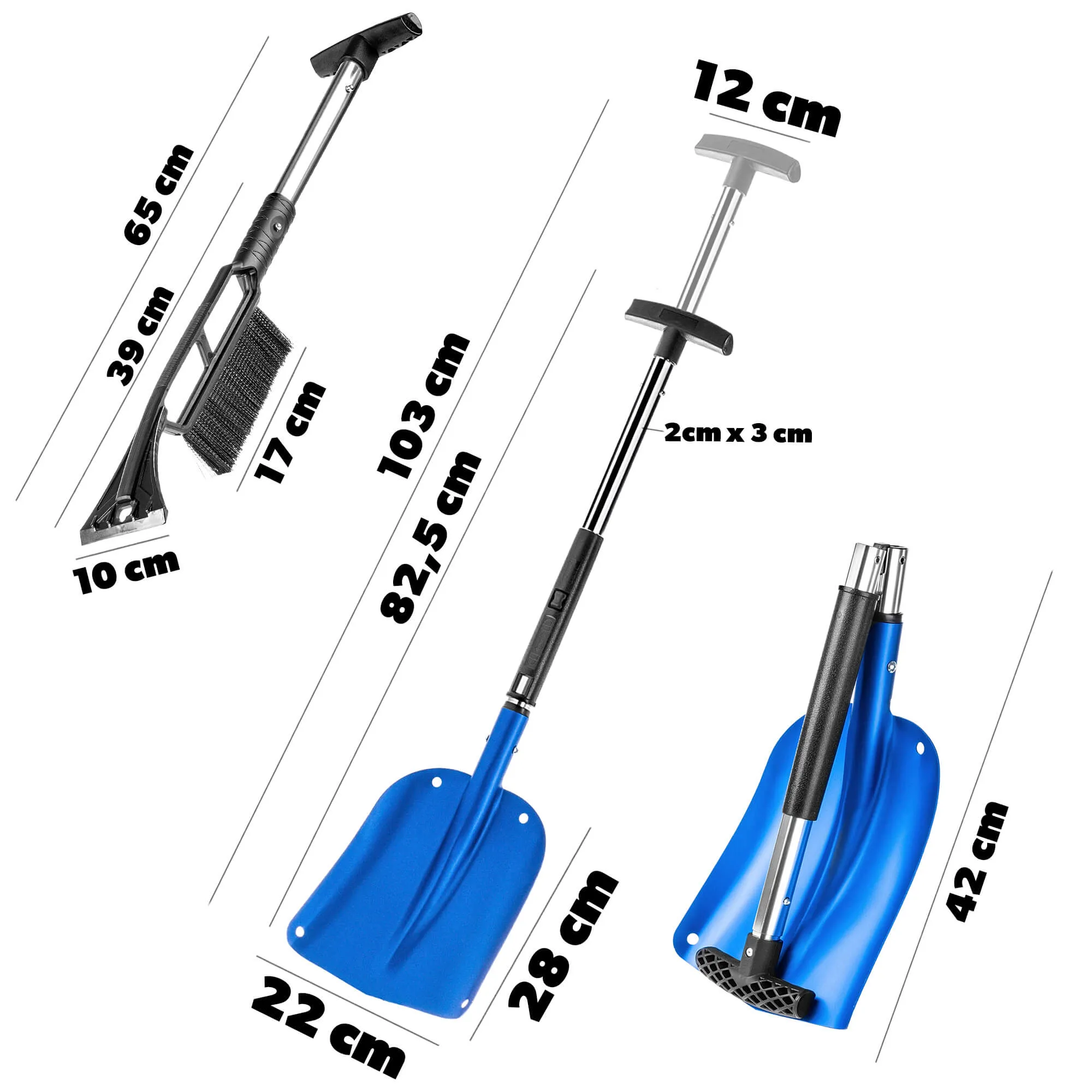 „Coura“ 3 viename sniego kastuvas, mėlynas