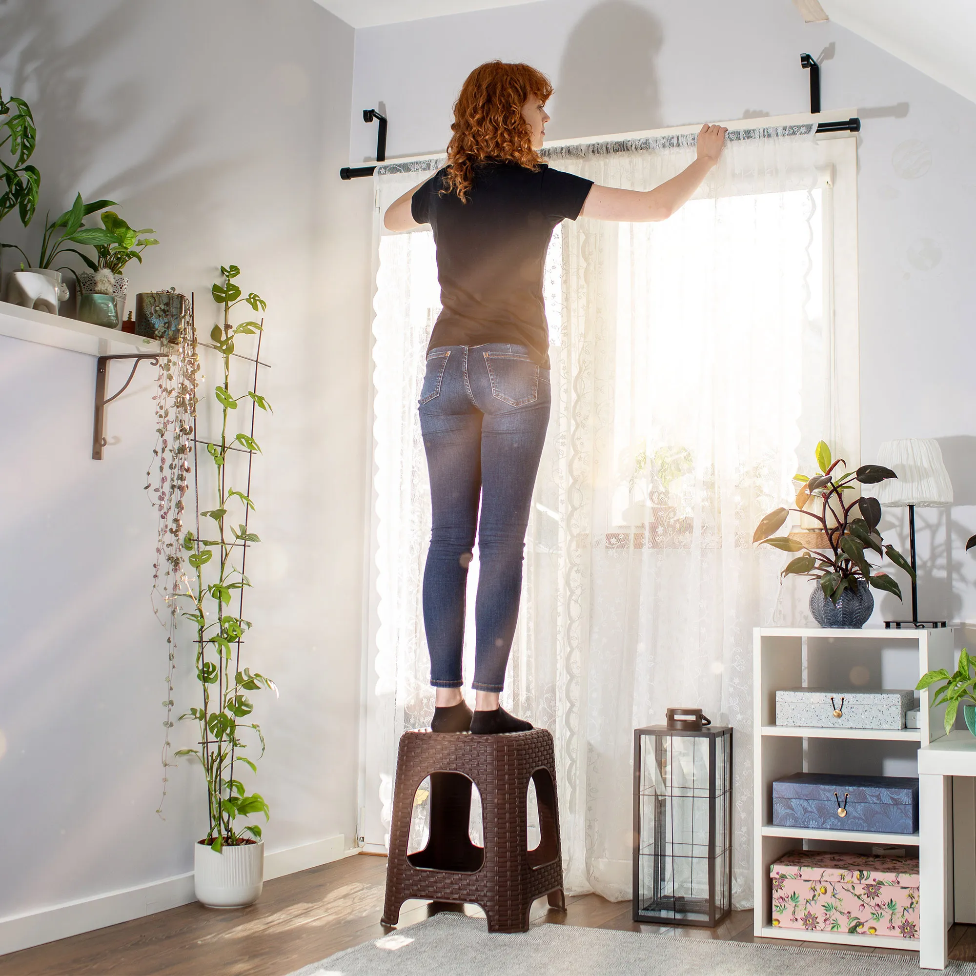 Rotango taburetė 45 x 26 cm ruda, 2 vnt.