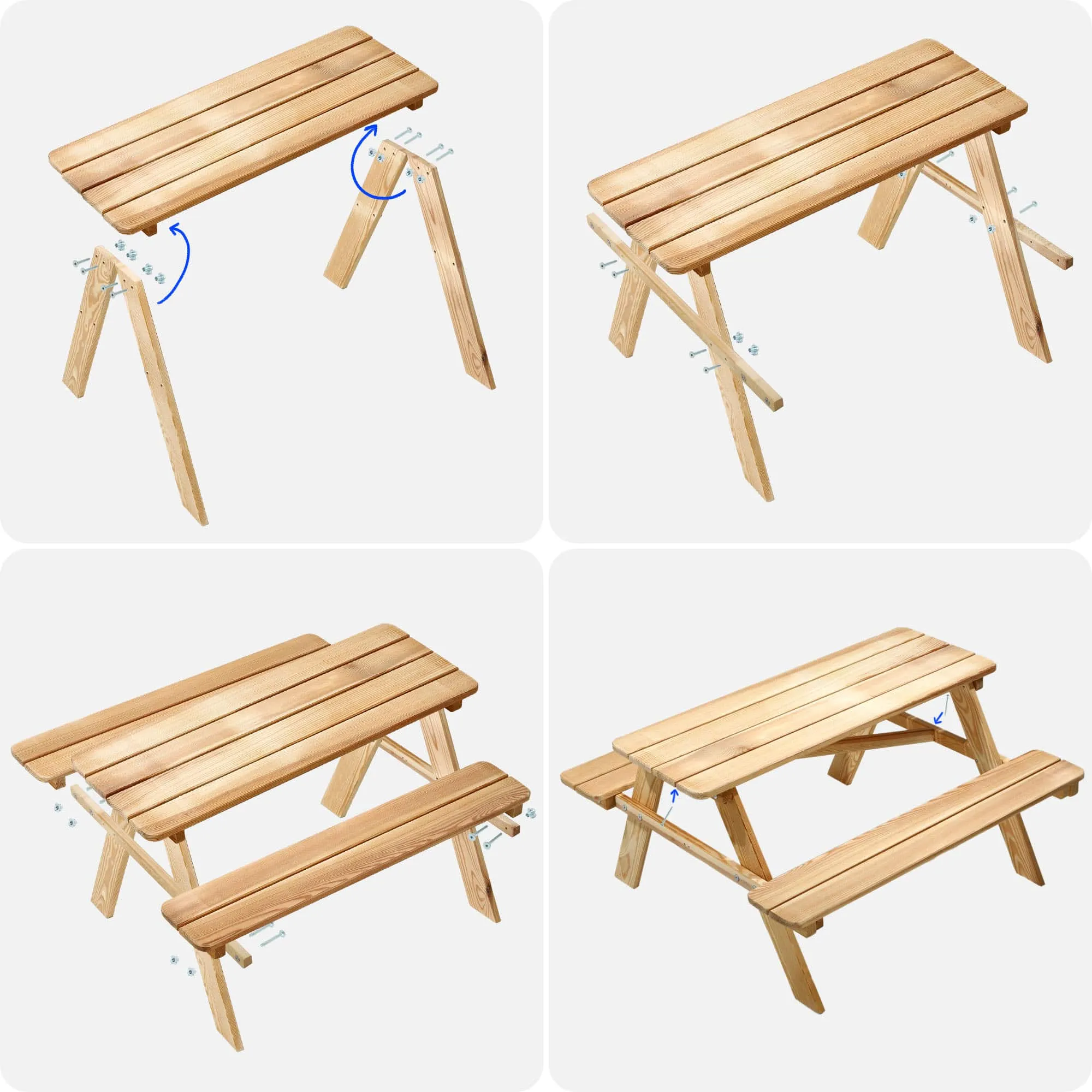 „Molere“ vaikų pikniko rinkinys, natūralus vaikų stalas