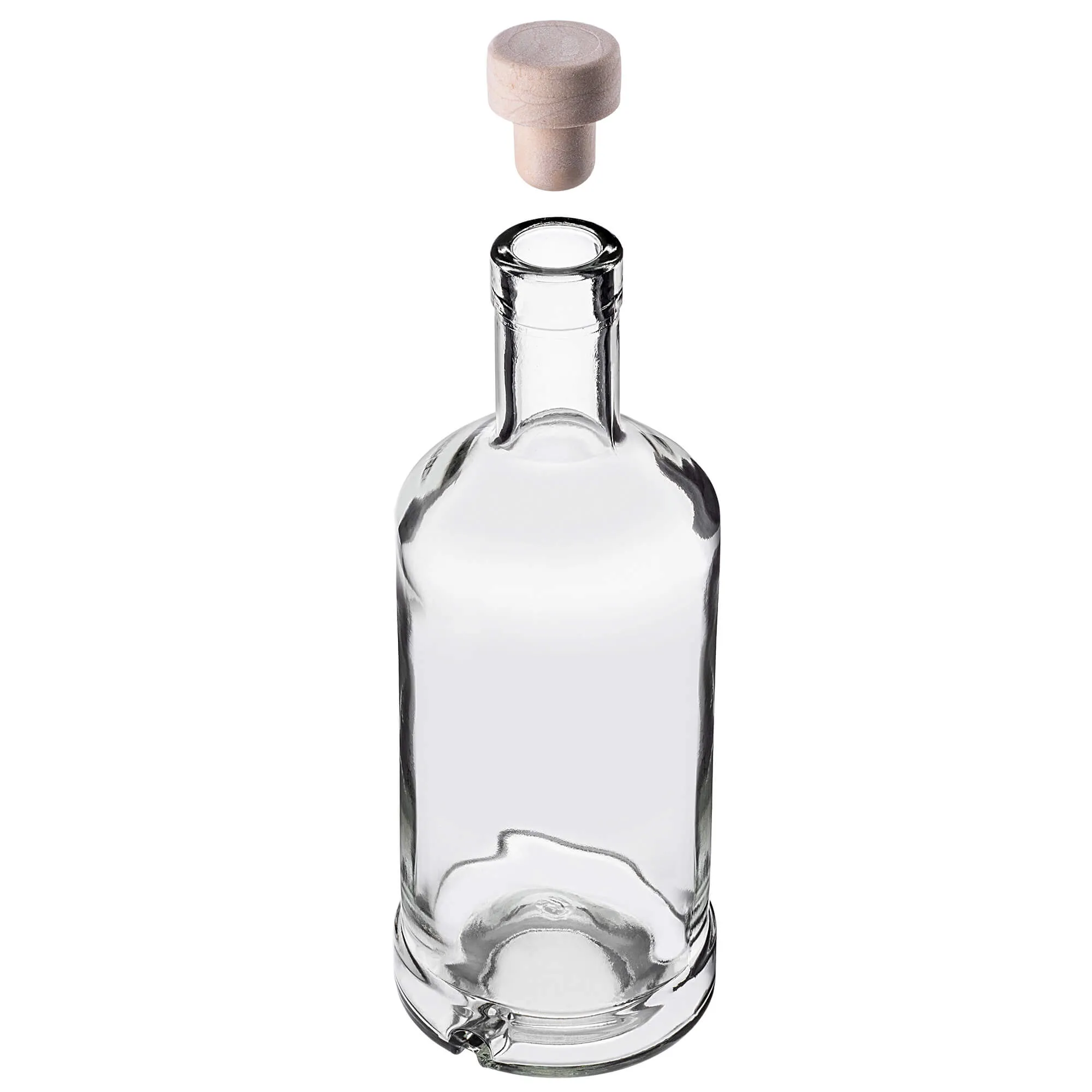 Tadek stiklinis alkoholio butelis 500 ml su sintetiniu kamščiu 1 vnt.