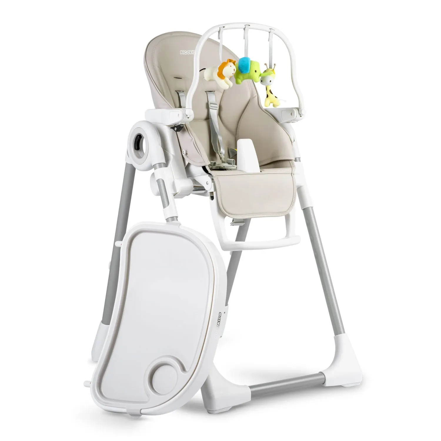 Maitinimo kėdutė su staliuku, Belo šokdynė, pilka + apsauginis lankelis - nuotrauka 1