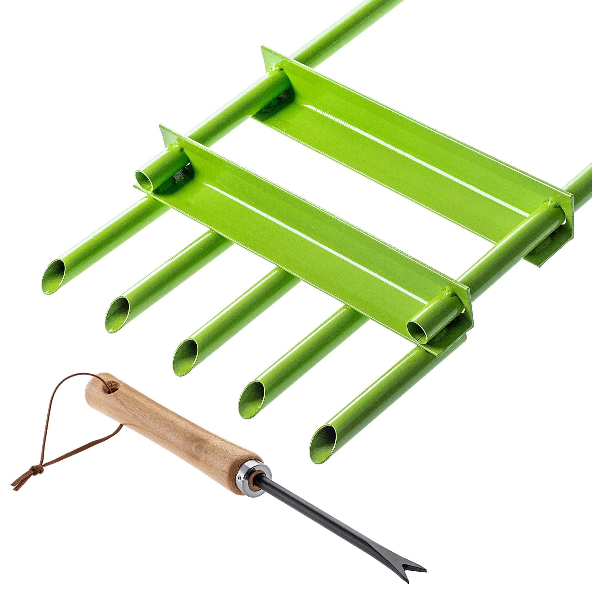 Adum rankinis vamzdinis vejos aeratorius, 90 x 30 cm, plieno žalios spalvos