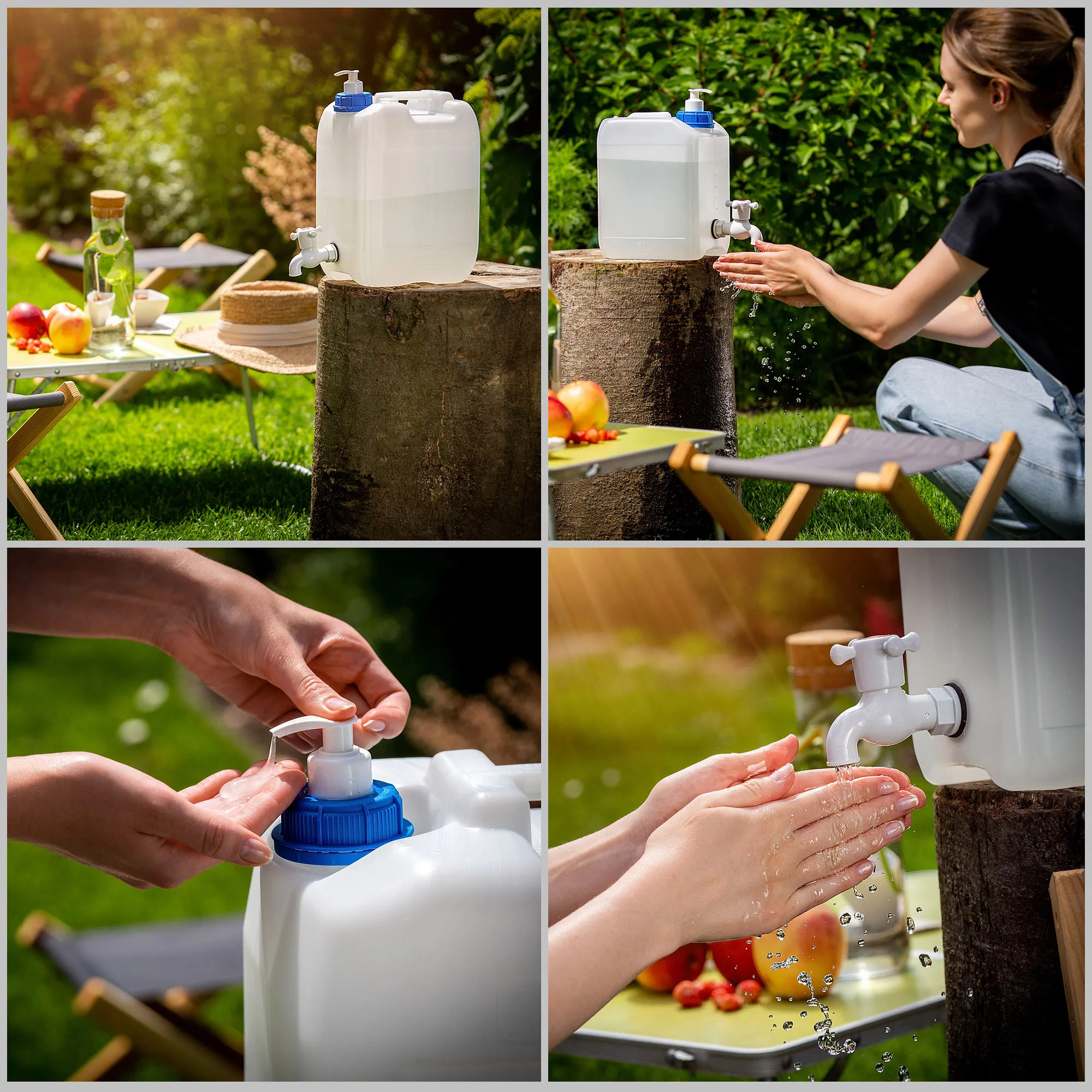 Porti turistinė kriauklė su muilo dozatoriumi 5 l