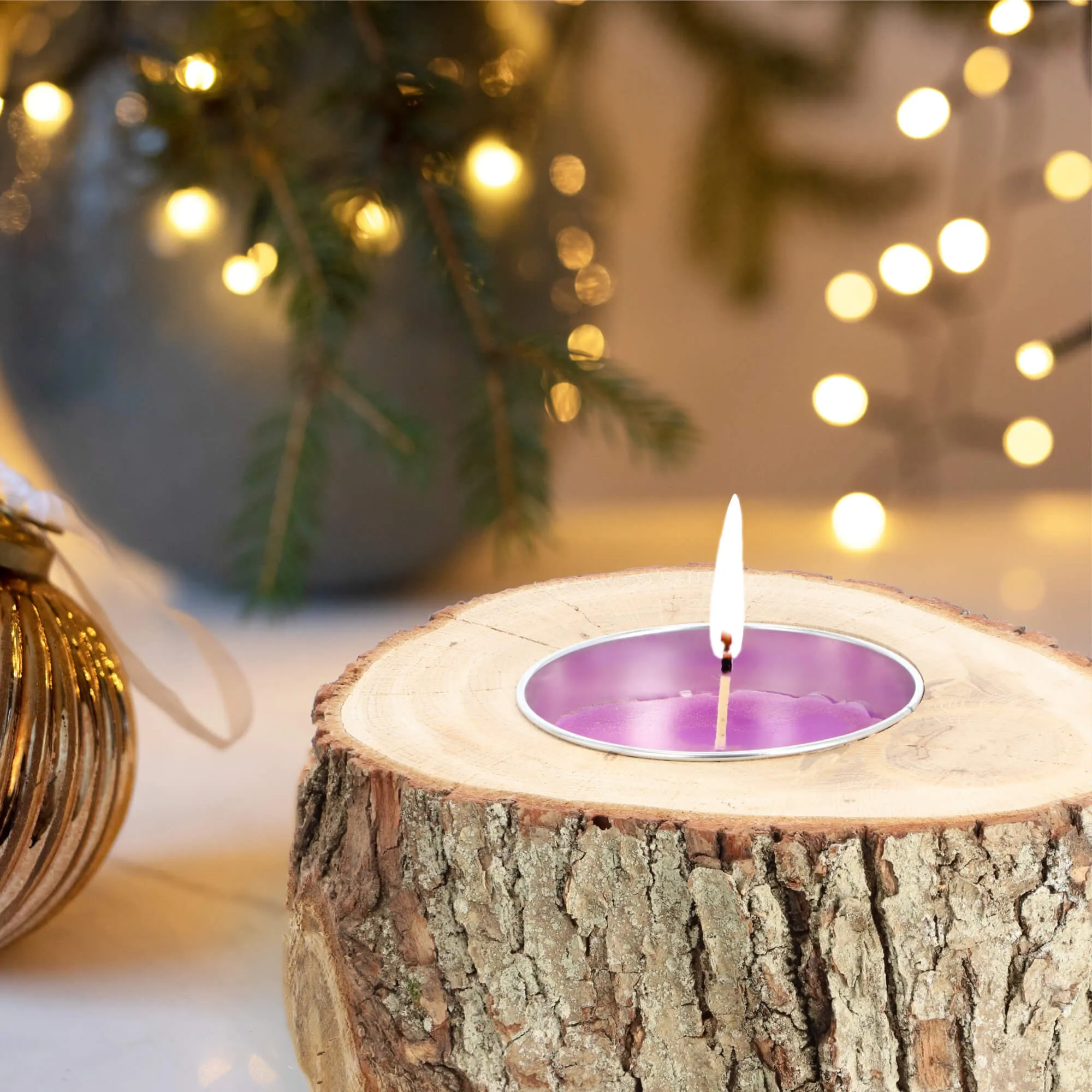 Kaimiško stiliaus kvapioji žvakė, vidutinė, 18 cm, levandų