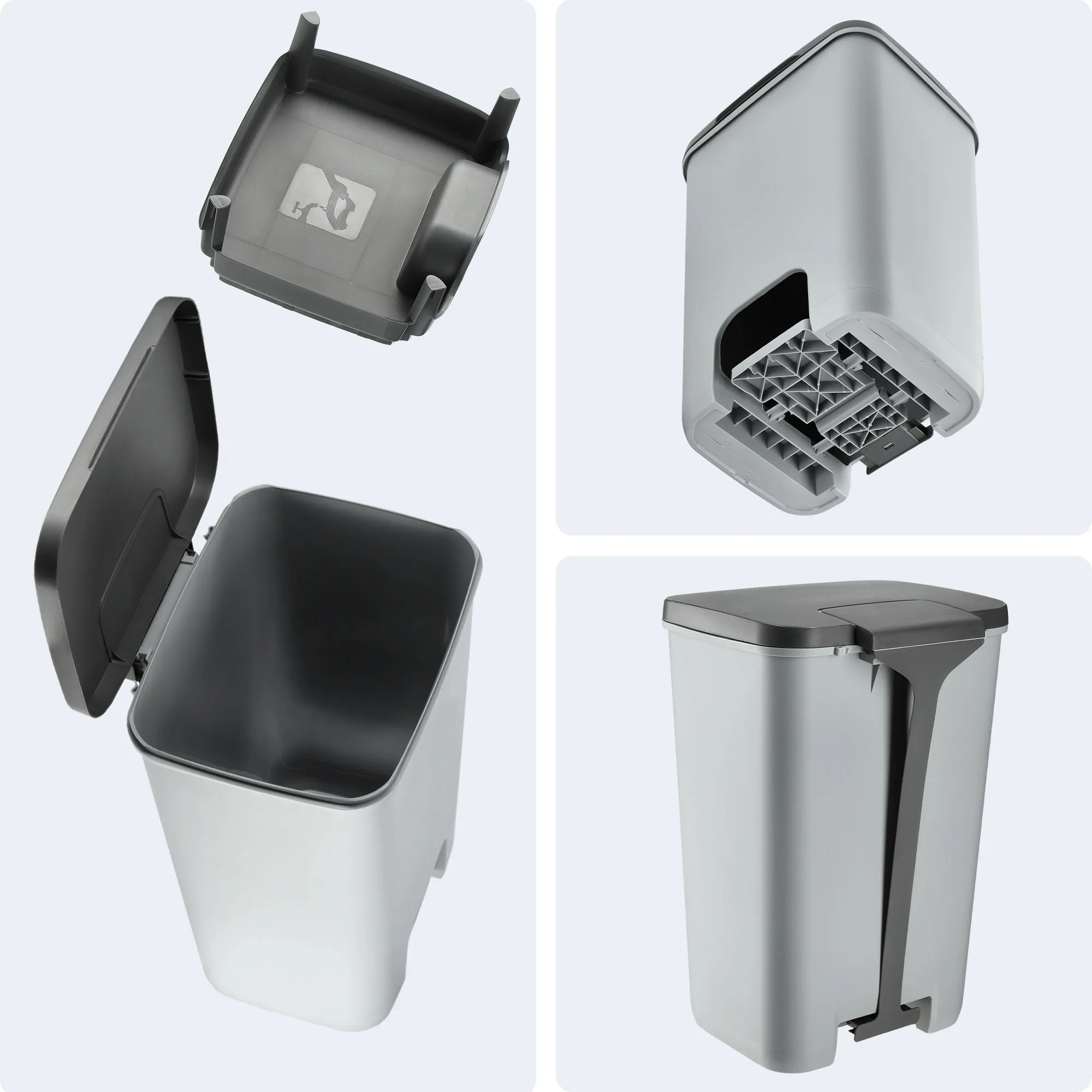 Curver Essentials 40 l šiukšliadėžė, pilka