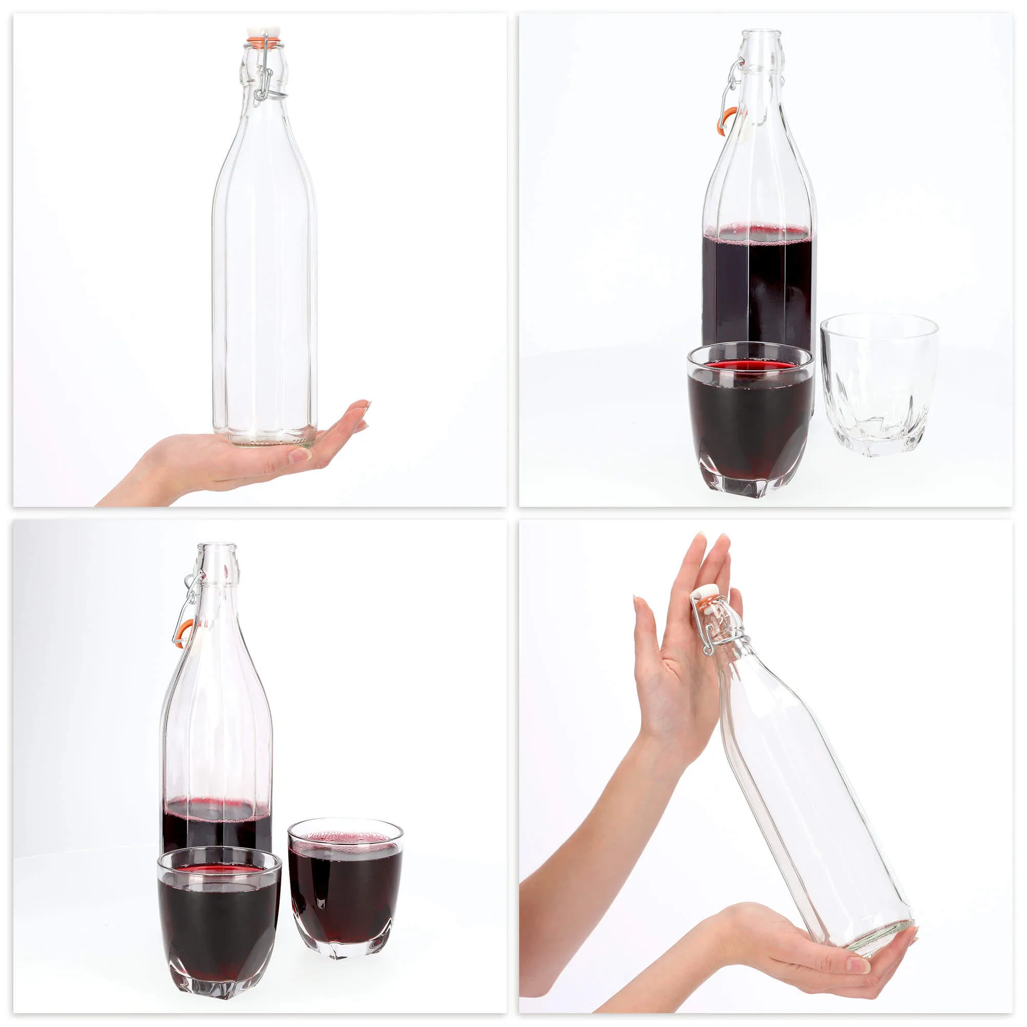 Alyvuogių aliejaus buteliai su kamščiu, 0,75 l, 6 vnt.