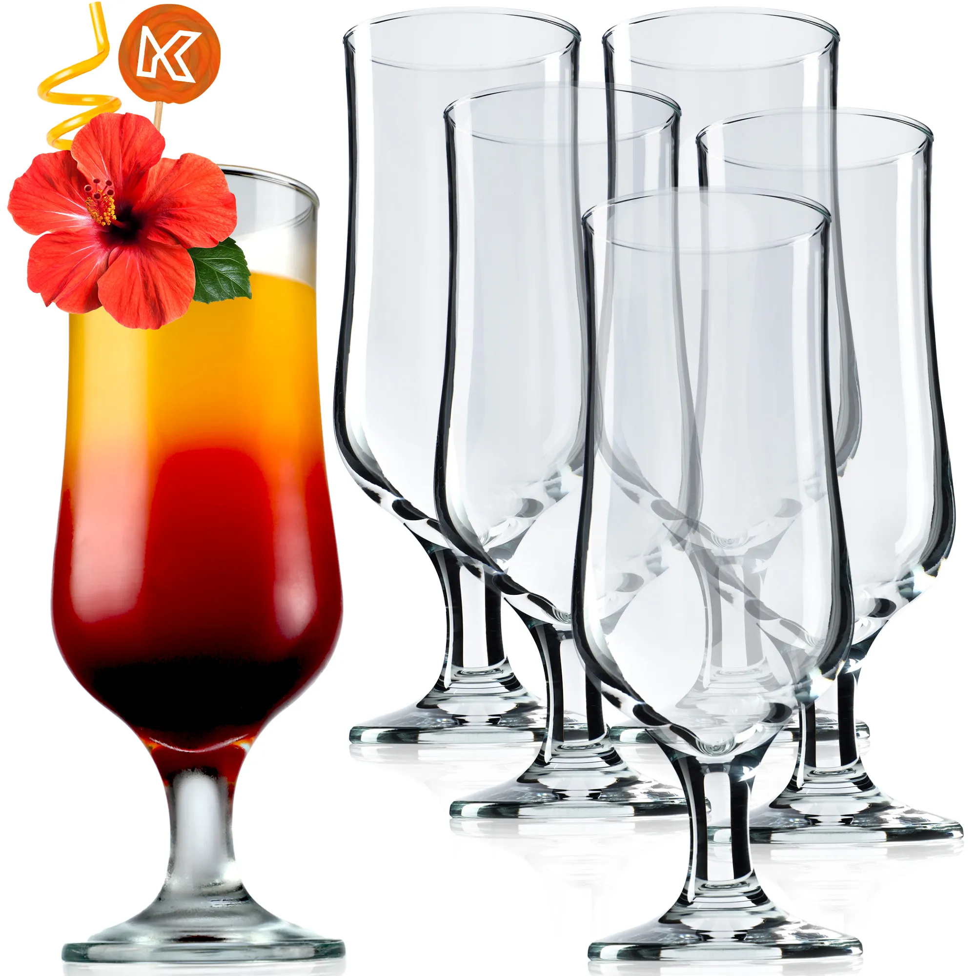 Stiklinės su kojelėmis, 370 ml, 6 vnt.