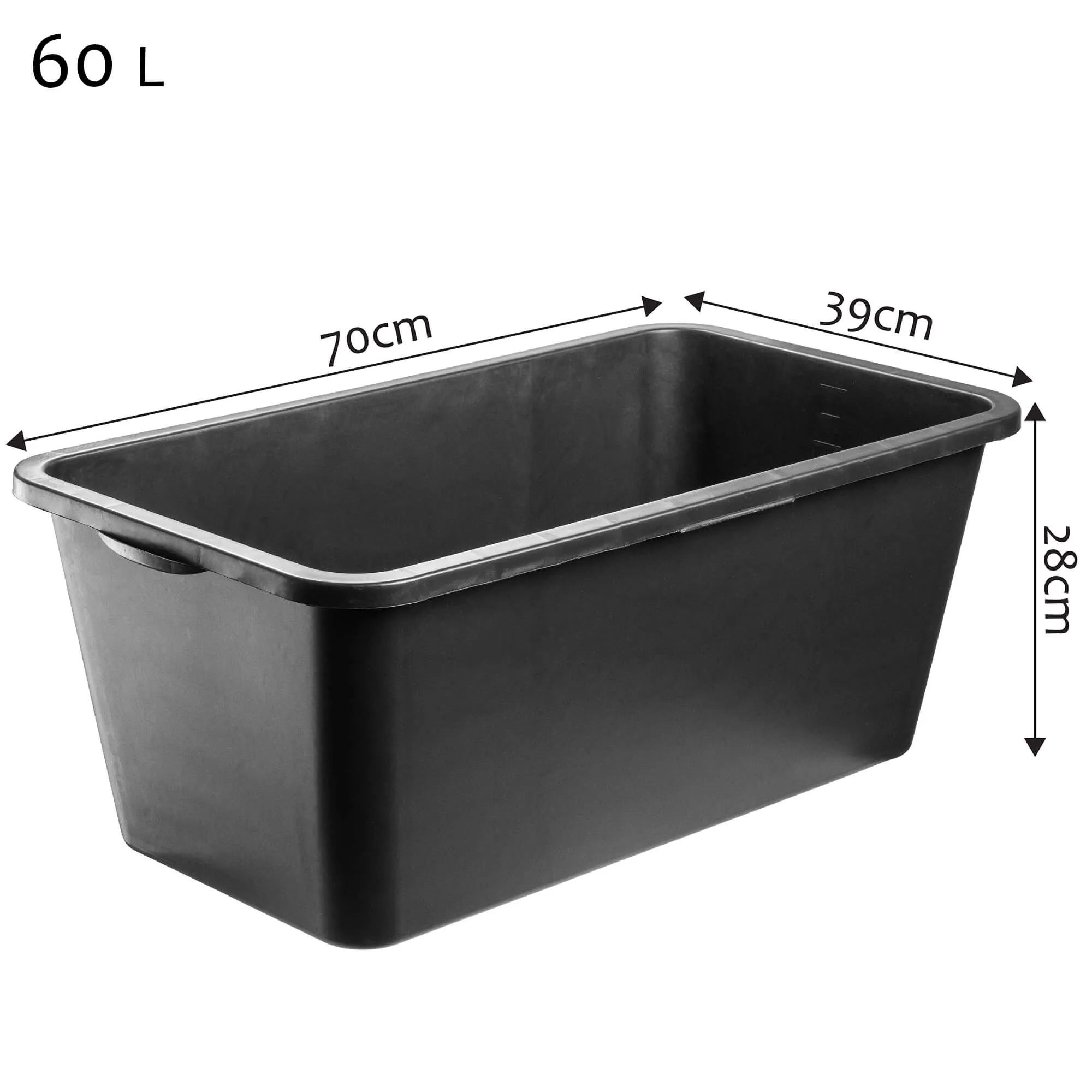 Stačiakampis statybinis konteineris „Isna“ 60 l, juodas