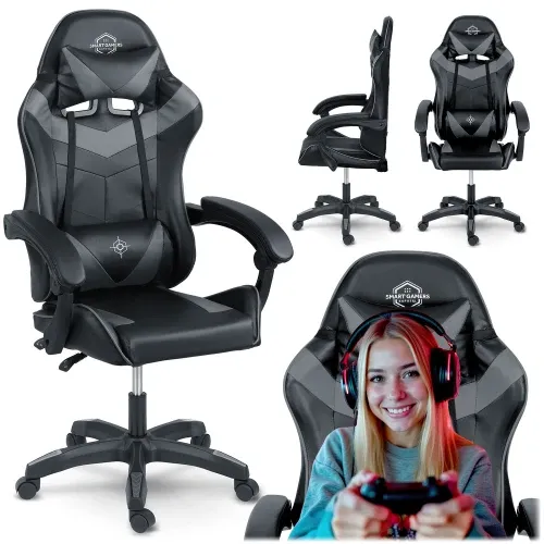 Sofotel Draknor žaidimų kėdė, juoda ir pilka - nuotrauka 1