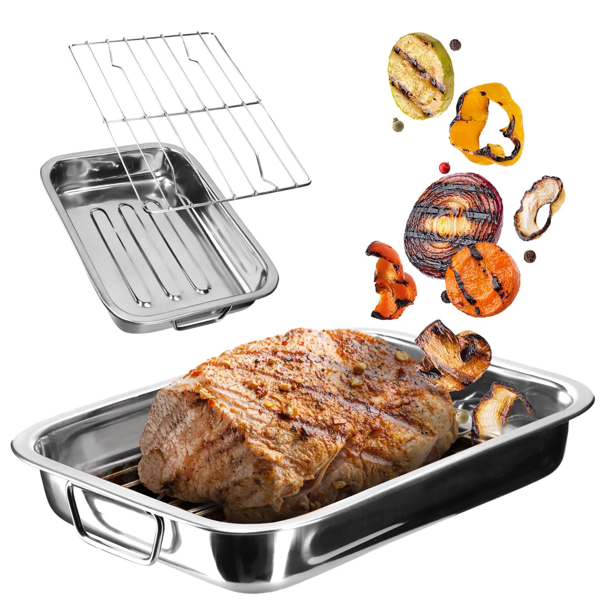 31 cm skersmens plieninė kepimo skarda su grotelėmis „Motte“