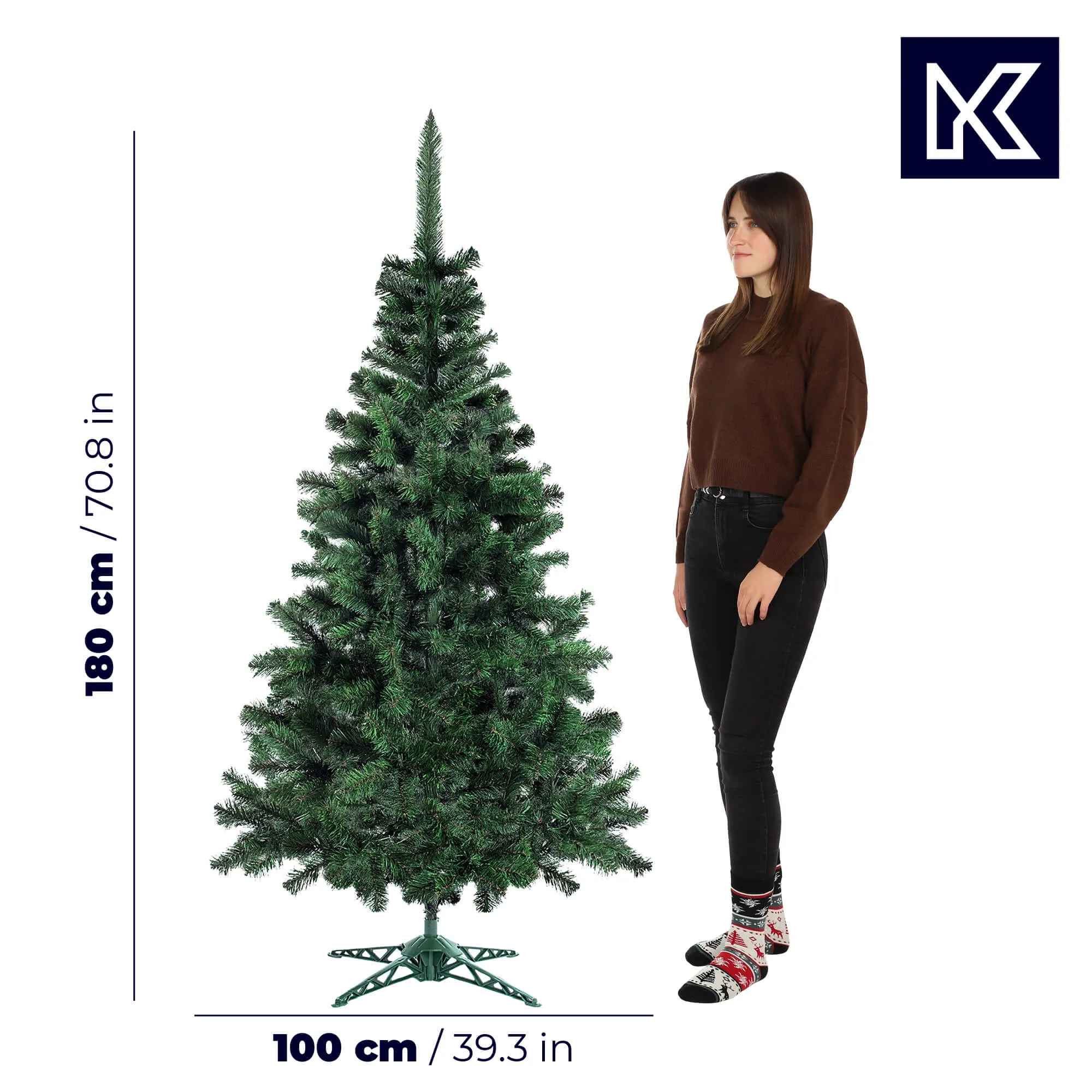 Dirbtinė Kalėdų eglutė su stovu, 180 cm