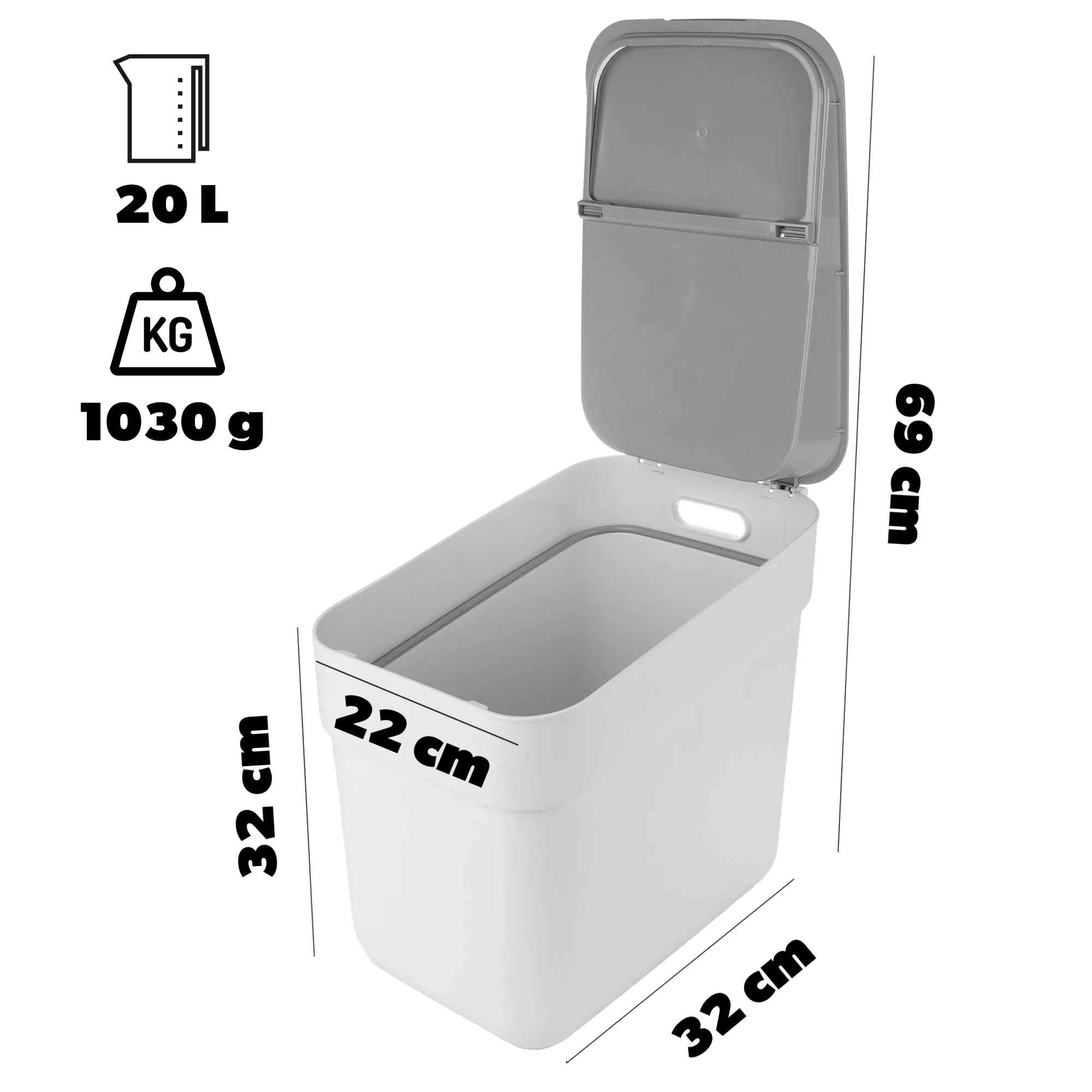 Curver Ready to Collect 20 l šiukšliadėžė, balta