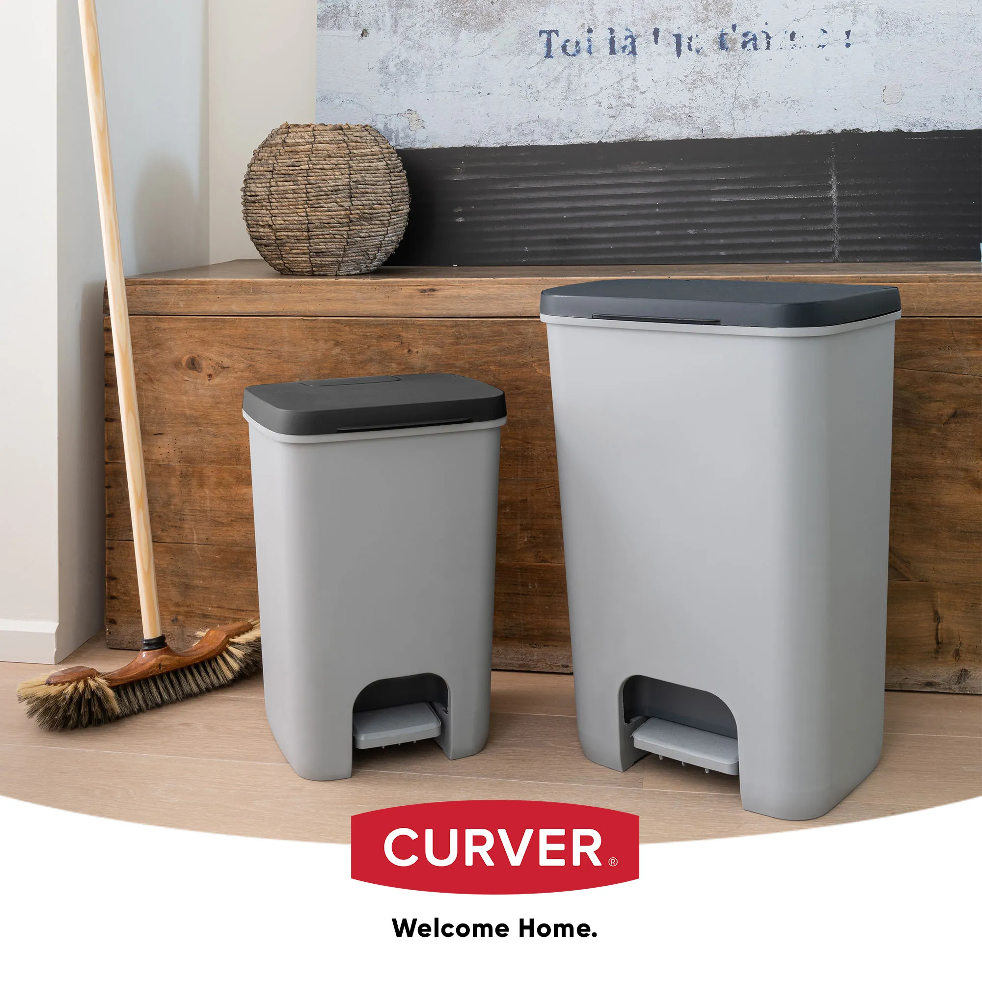 Curver Essentials 40 l šiukšliadėžė, pilka