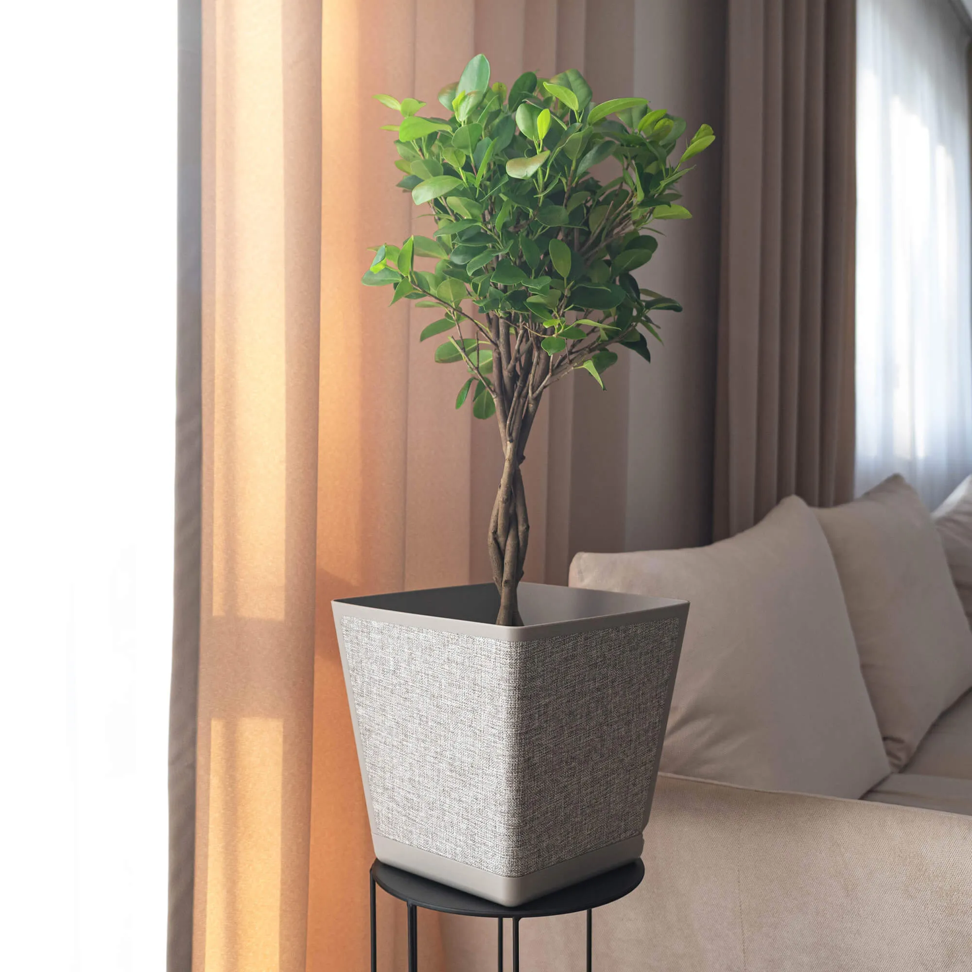 Lavaur vazono užvalkalas 30cm pilkai smėlio spalvos