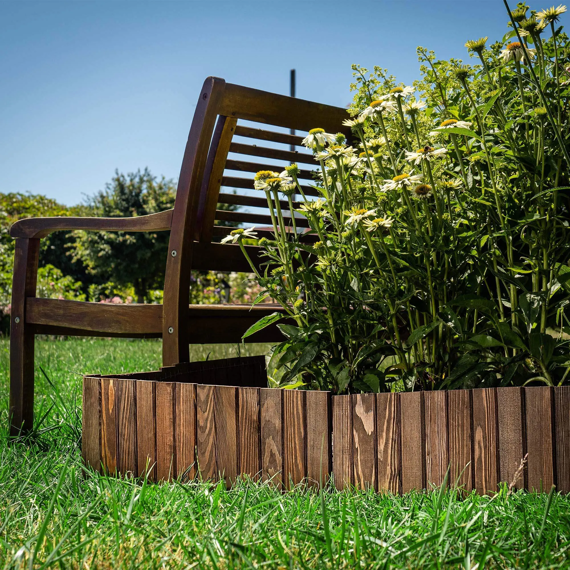 Medinė ritininė tvora Ansjo, apvadai 115 x 20 cm, ruda