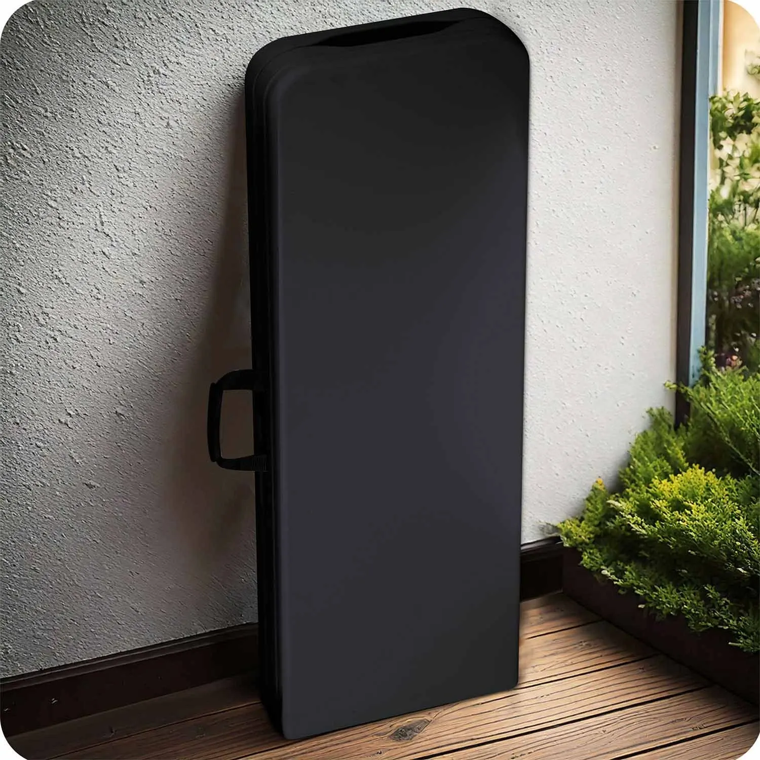 Sulankstomas sodo suolas maitinimo reikmėms, 180 cm, juodas, „Plonos“ - nuotrauka 1