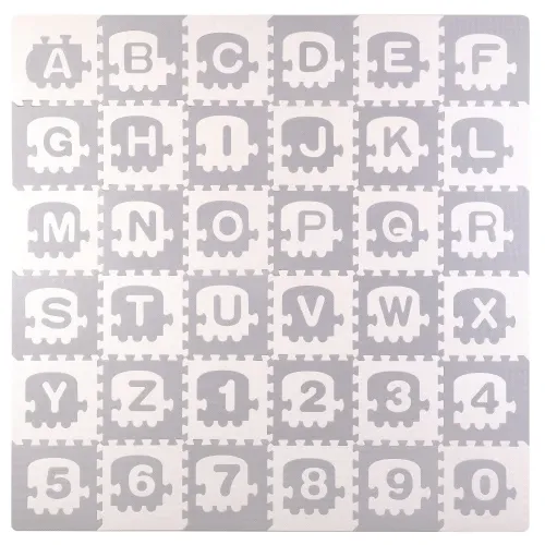 Didelis putplasčio kilimėlis, dėlionė, traukinys, raidės, 36 vnt. - nuotrauka 1