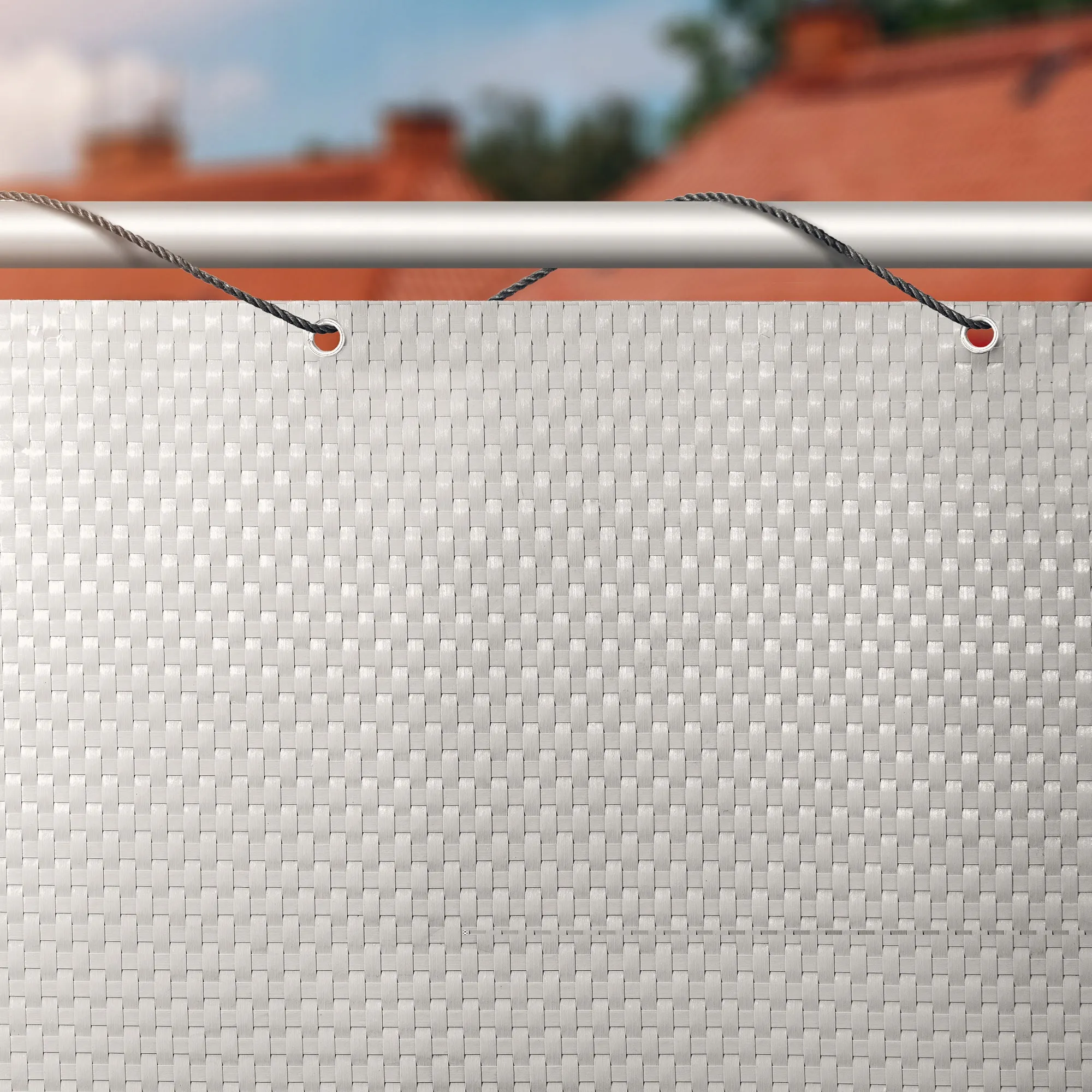 Skei balkono uždangalas 100 x 500 cm, šviesiai pilkas