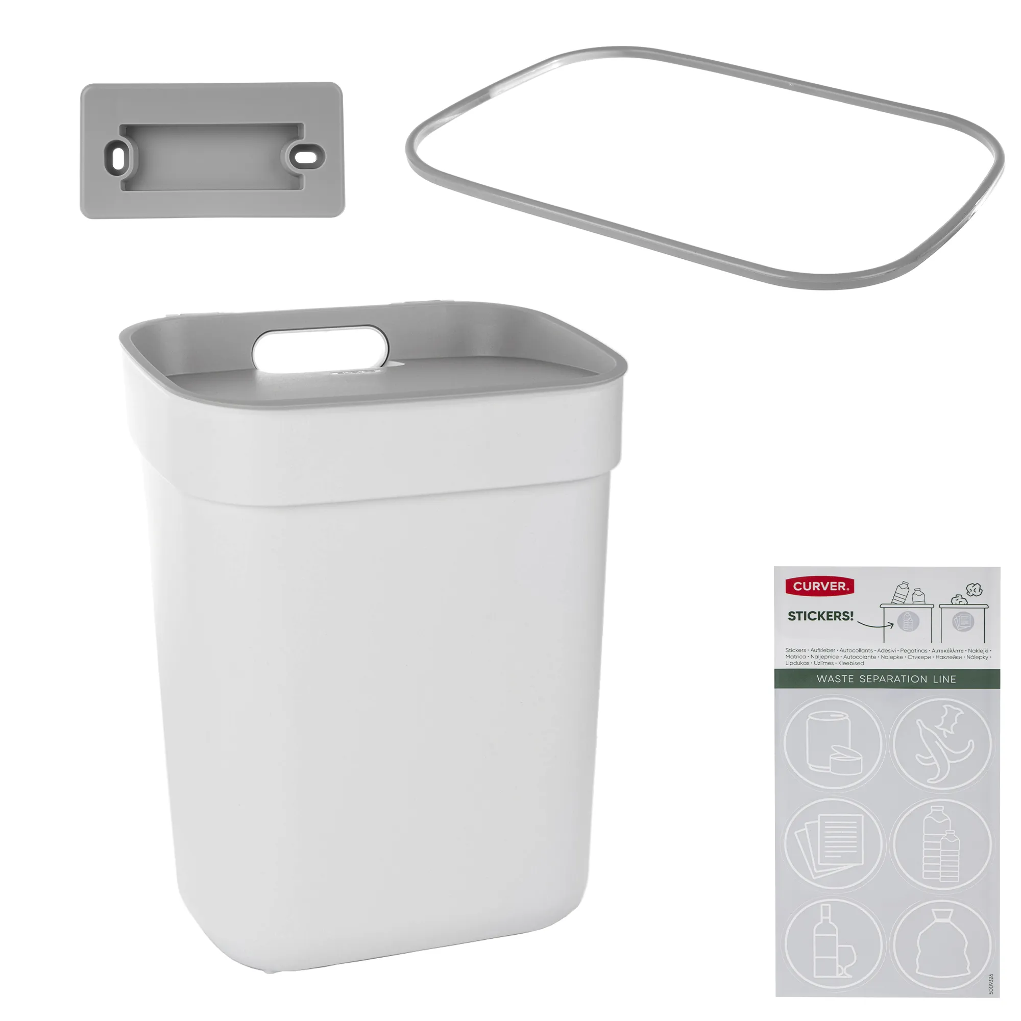 Curver 10 l talpos atliekų rūšiavimo šiukšliadėžė, balta