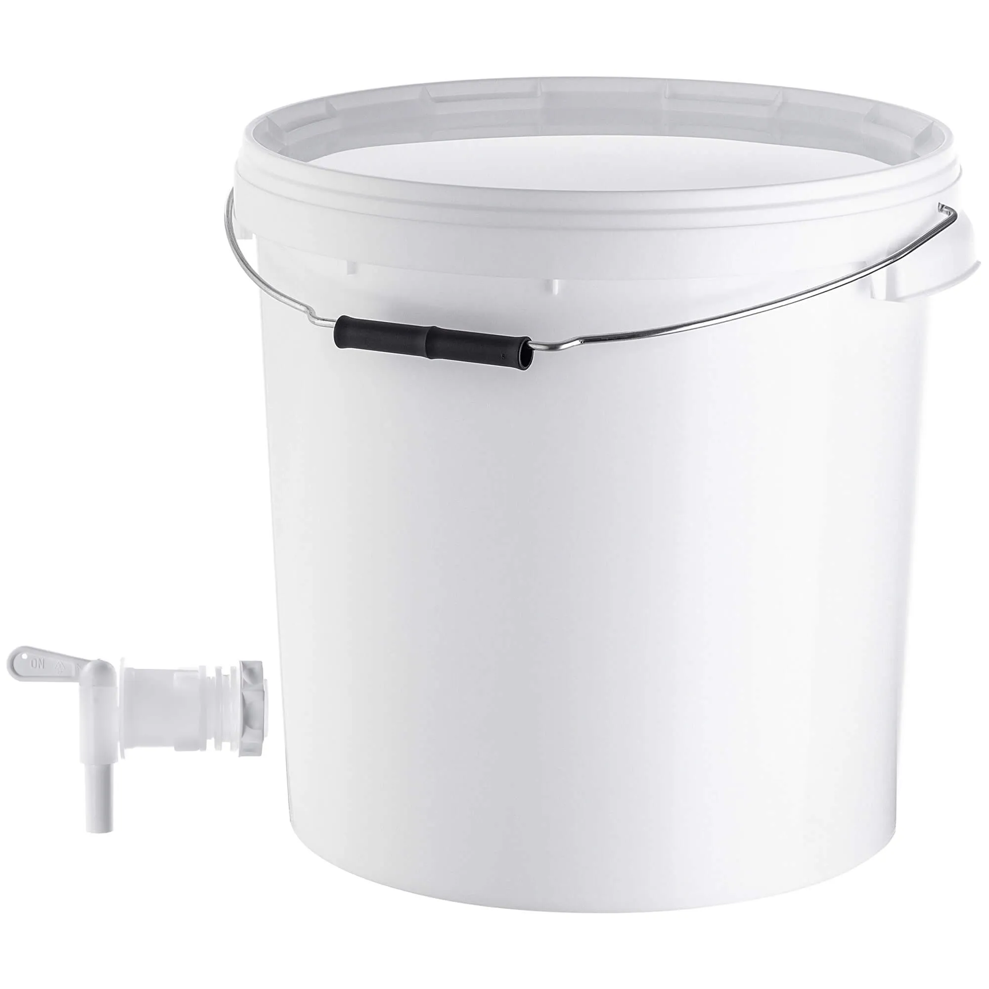 Acerra fermentacijos indas su dangčiu ir rankena, 20 l, baltas + čiaupas