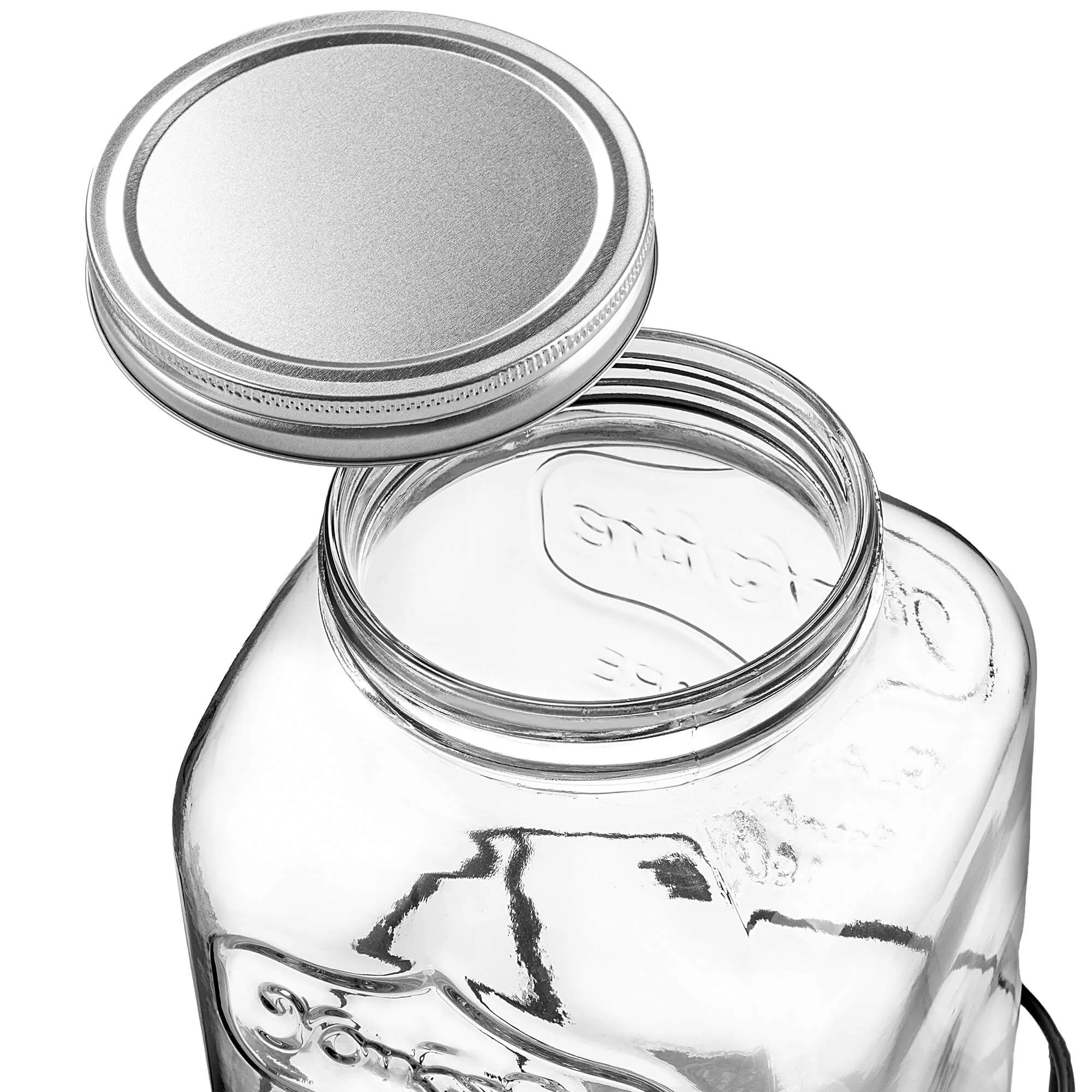 Mesagne stiklainis su čiaupu šaltiems gėrimams ir limonadui 4 l su stovu