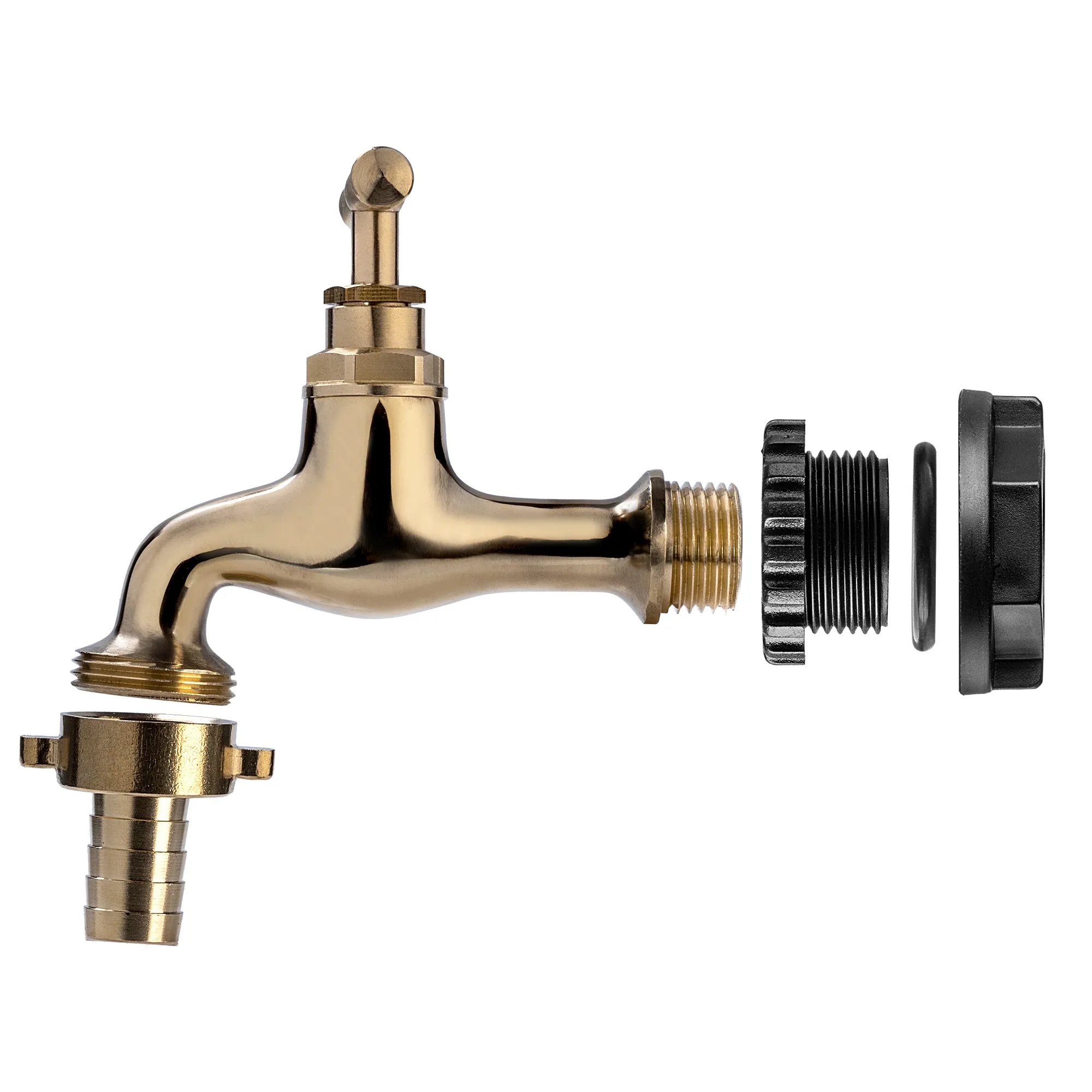 1/2 colio lietaus vandens rezervuaro čiaupas su 3/4 colio adapteriu, auksinis