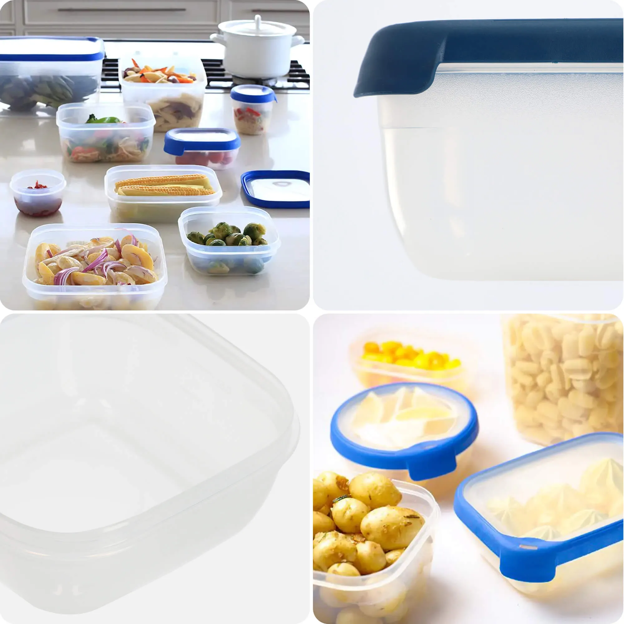Stačiakampis indas 0,75 l Curver Grand Chef Eco Line, mėlynas 7 cm