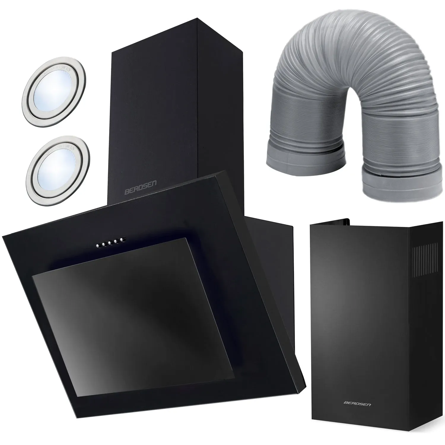 Berdsen BT-215 60 cm kamino formos viryklės gartraukis, juodas - nuotrauka 1