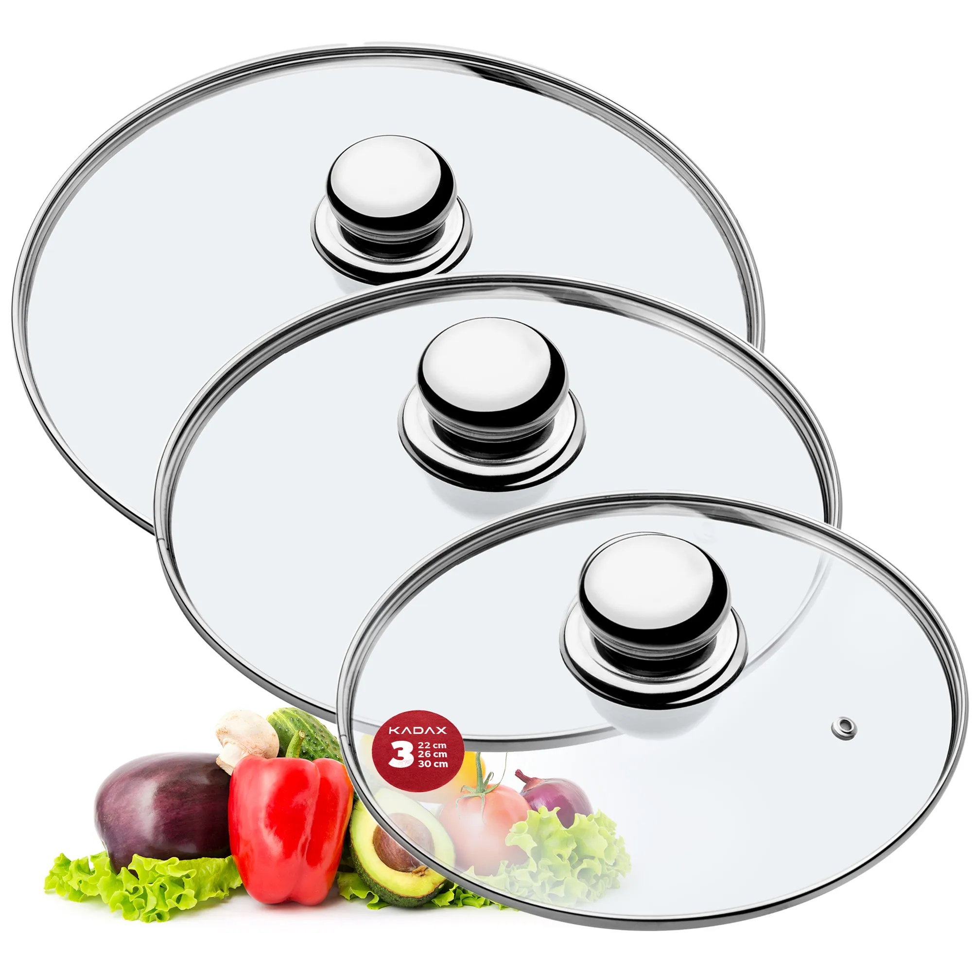 Vicenza orkaitėje kepti tinkamų dangčių rinkinys 22, 26, 30 cm