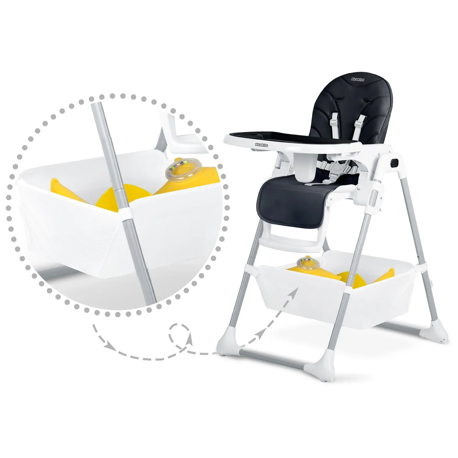 Ricokids Tulo maitinimo kėdutė, juoda - nuotrauka 1