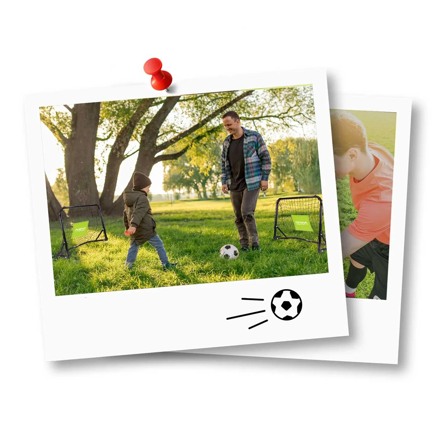 Futbolo vartai - 2 vnt. rinkinys - 60 x 45 x 25 cm NS-461 - nuotrauka 1