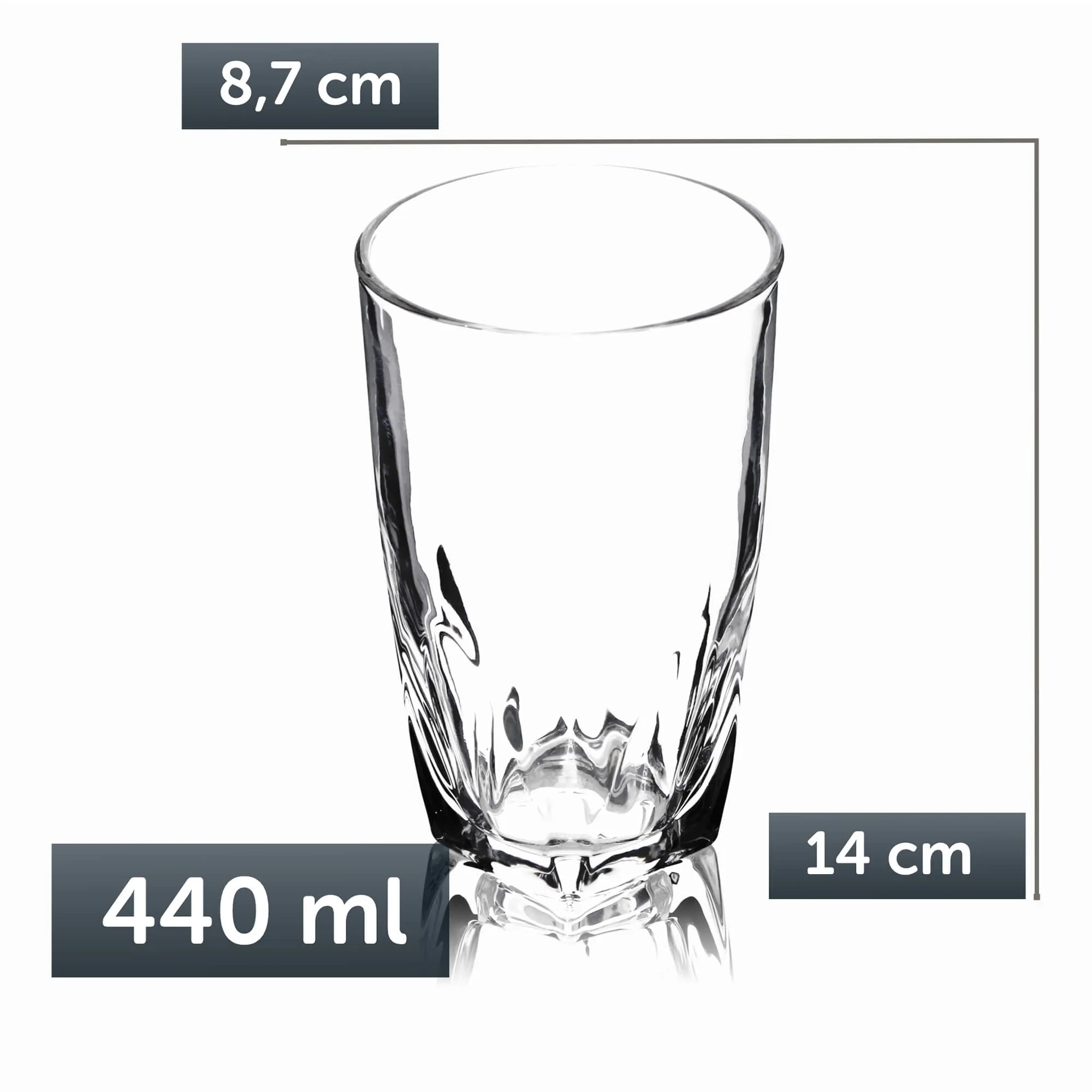 Čija sėklų gėrimų stiklinės, 440 ml, 6 vnt.