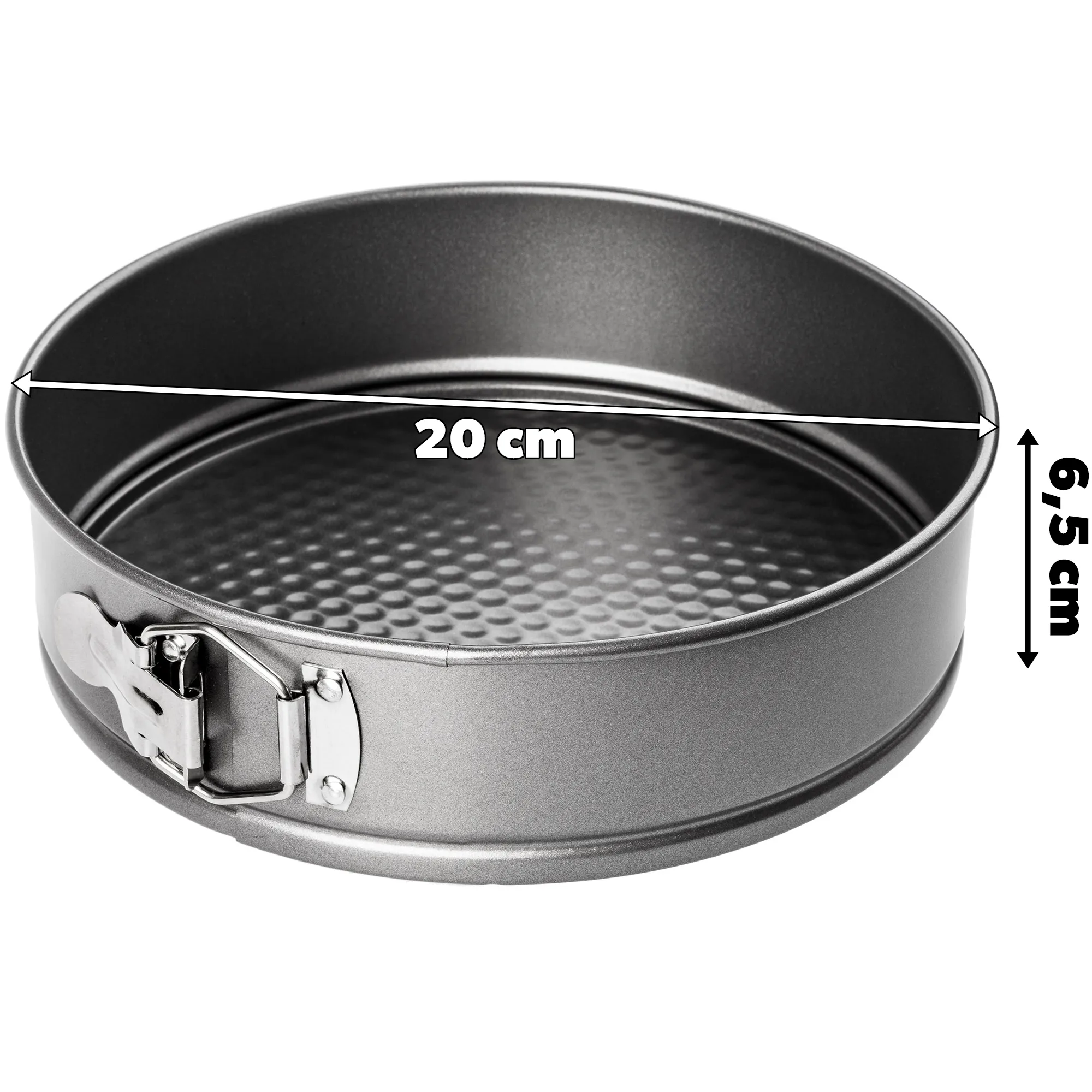 Apvali neprideganti kepimo forma, 20 cm, grafito spalvos