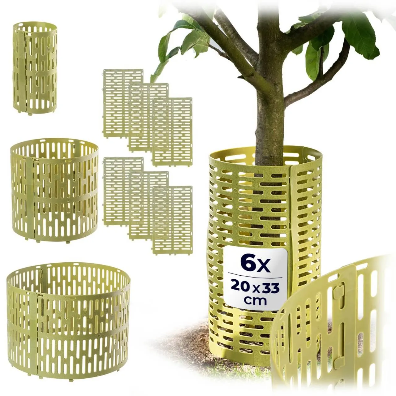 Ydes medžio kamieno uždangalai 20 x 33 cm žali 6 vnt.