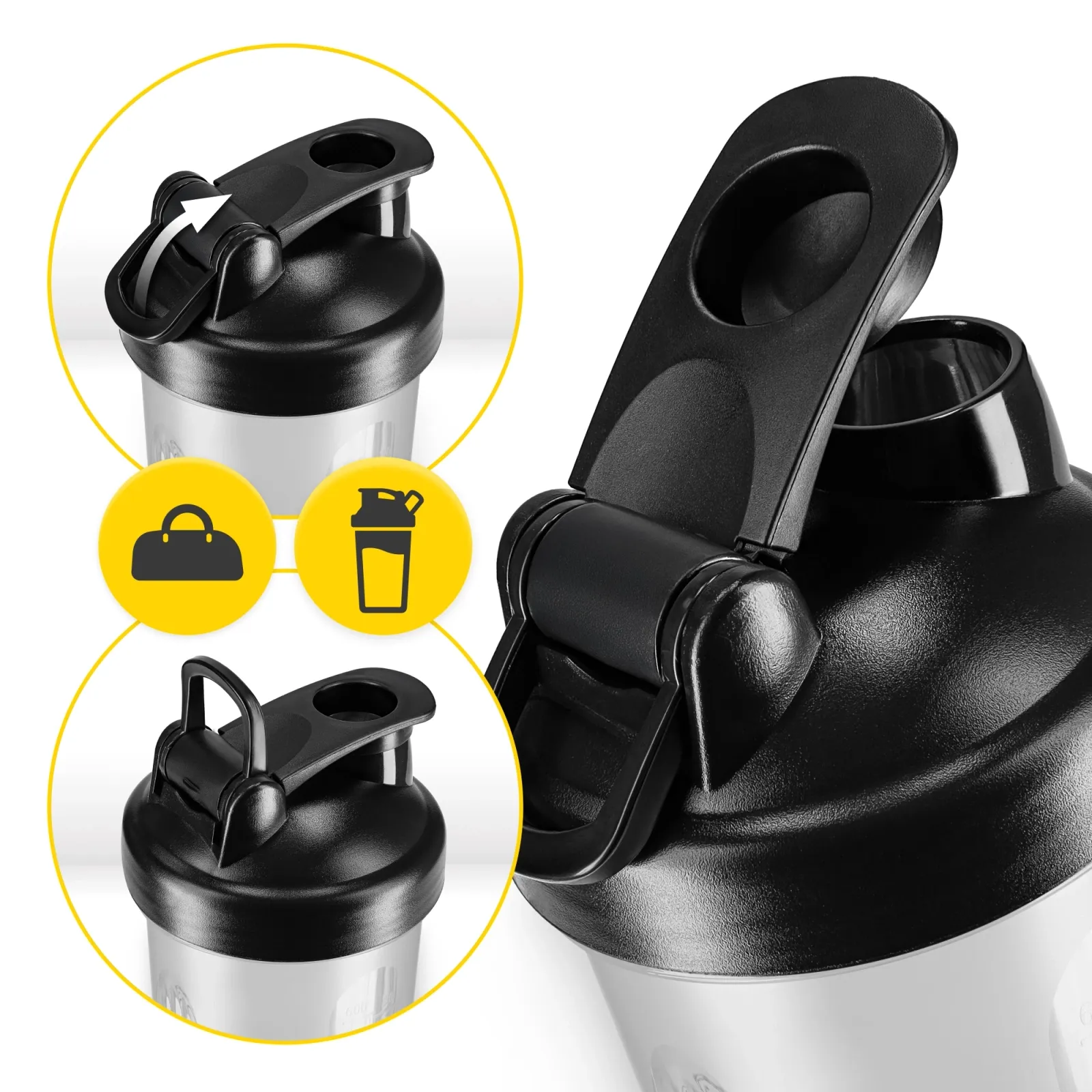 PRO sportinis maisto papildų plaktuvas su tinkleliu 650 ml