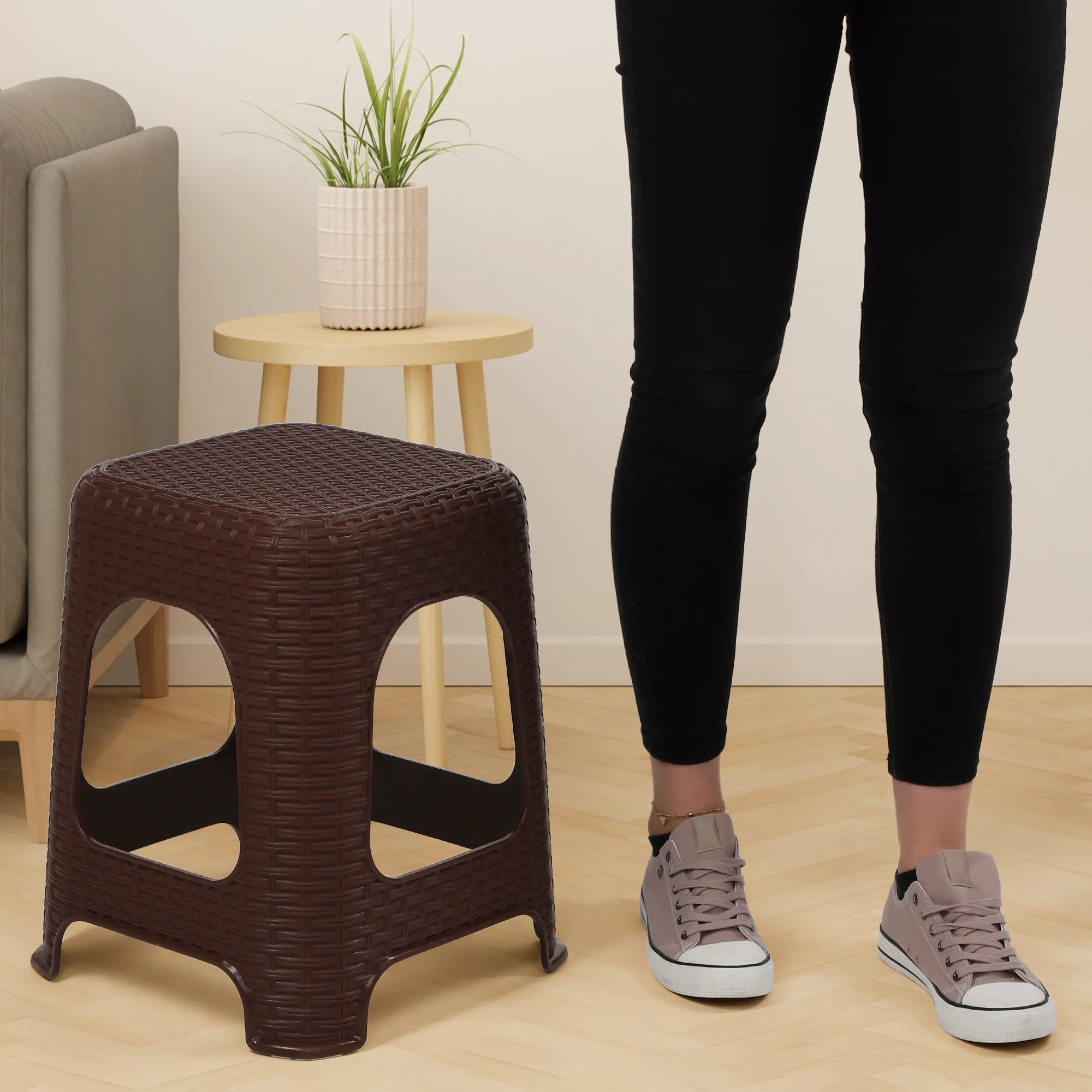 Rotango taburetė 45 x 26 cm ruda, 2 vnt.