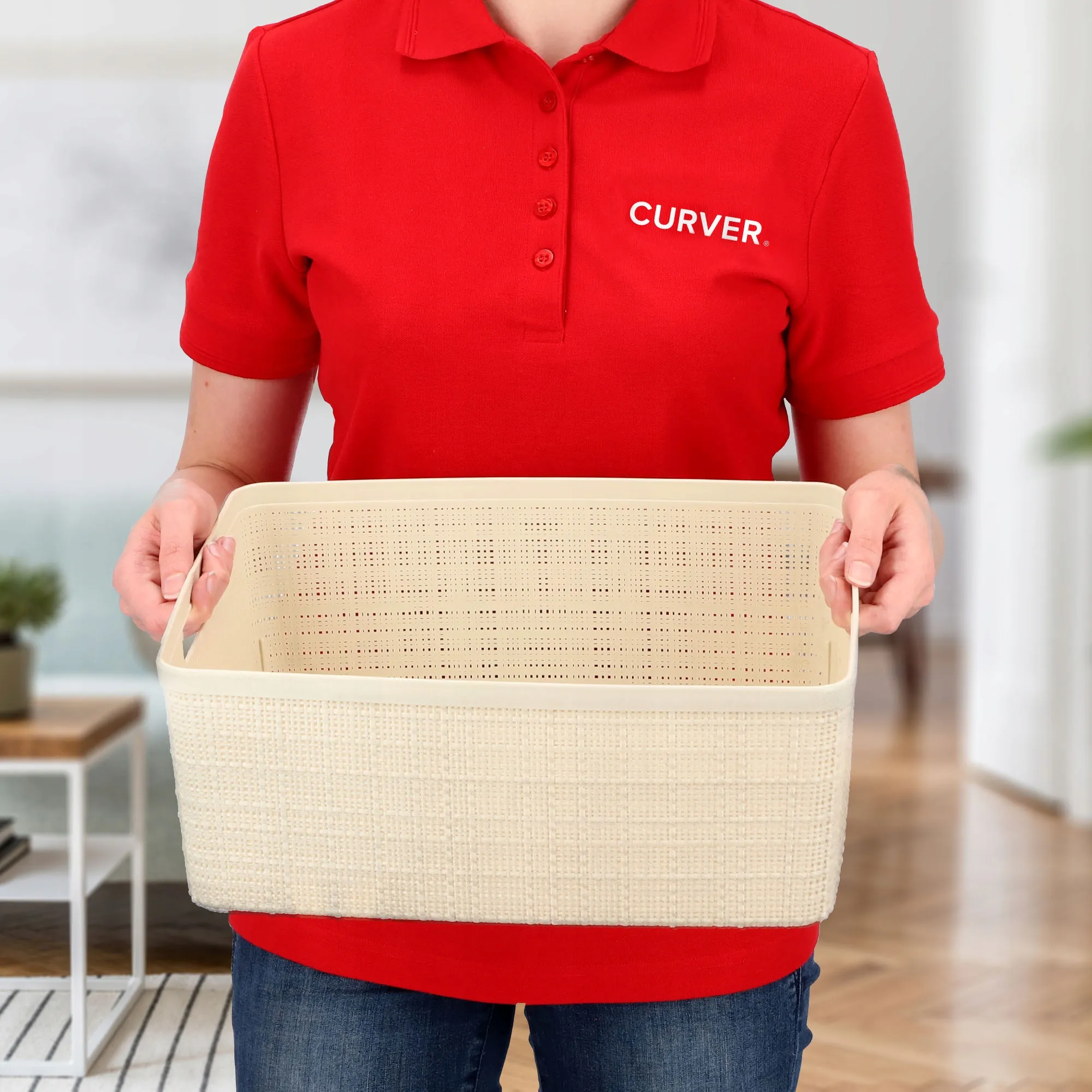 „Curver Jute“ 12 l laikymo konteineris, kreminės spalvos