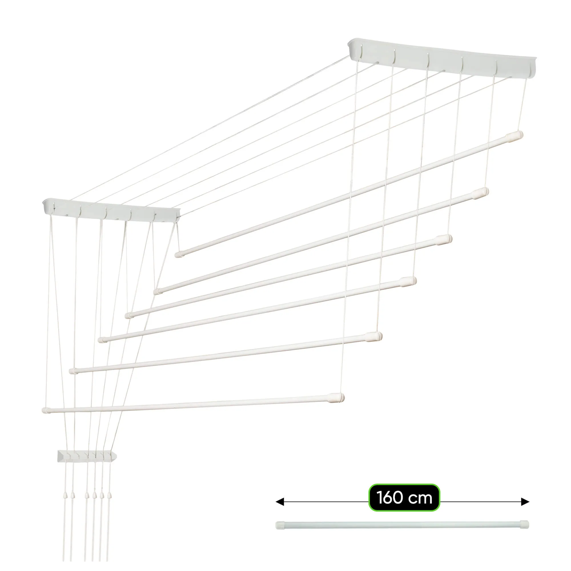 „Torp“ lubinė drabužių džiovyklė, 6 stovai, 160 cm, balta