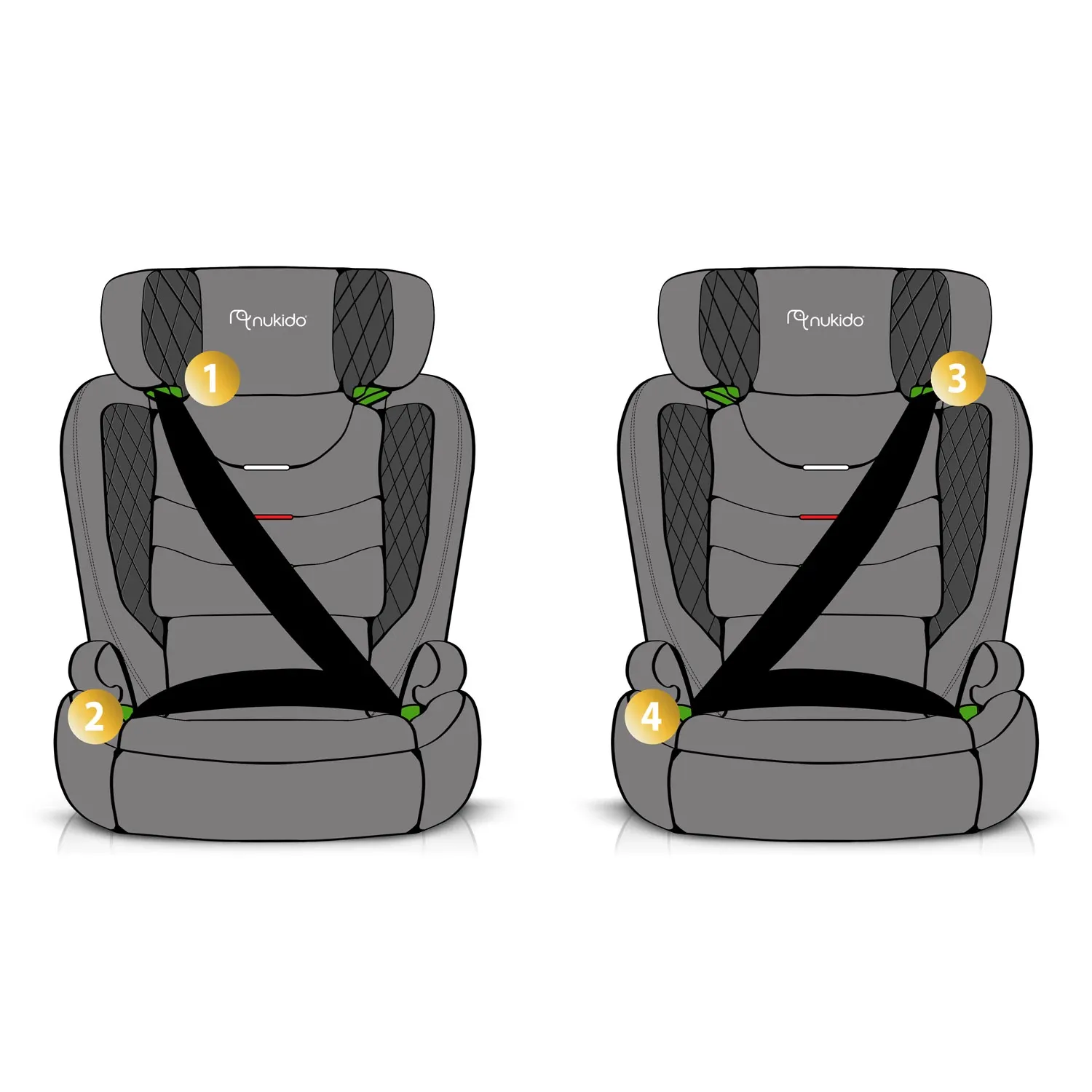 Nukido Louis automobilinė kėdutė, juoda, 15-36 kg, ISOFIX - nuotrauka 1