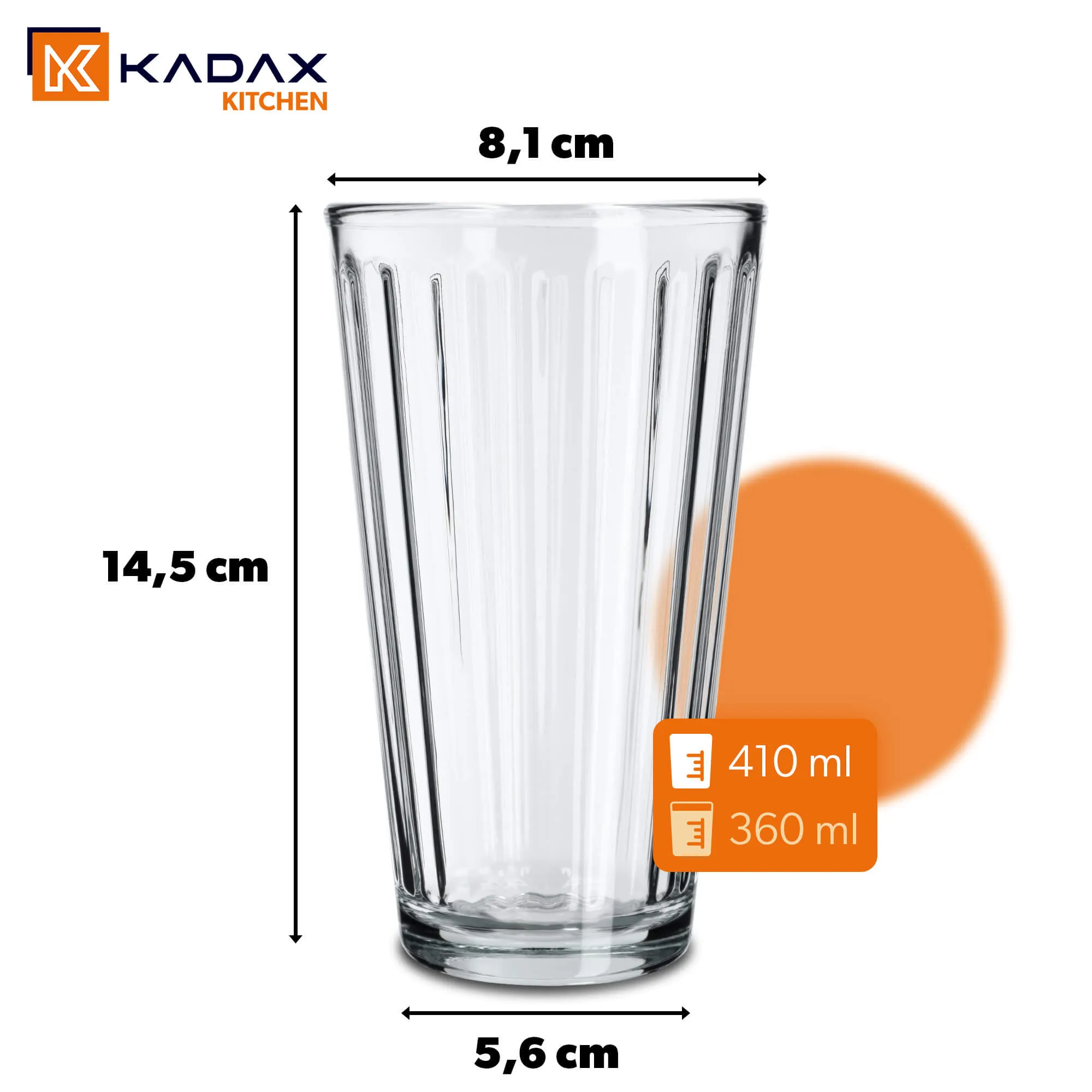 Sestu gėrimų stiklinės 360 ml, 4 vnt.