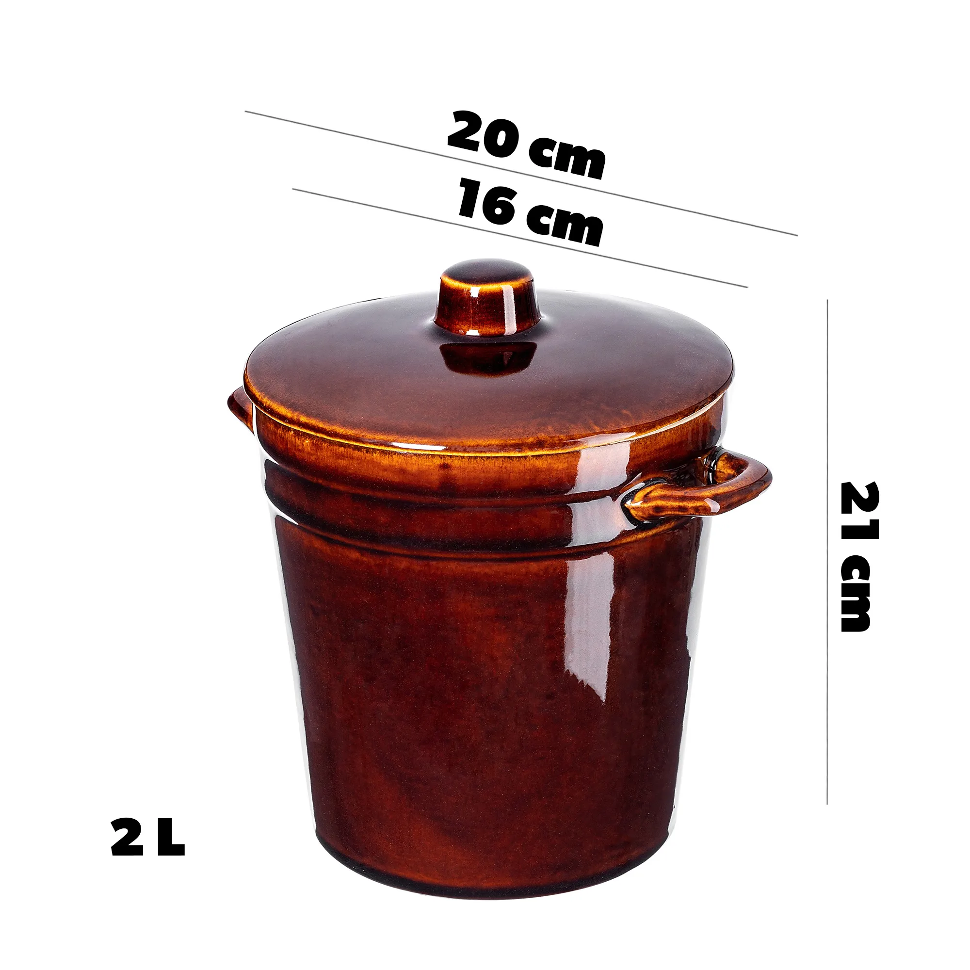 Athena 2 l keraminis puodas, 21 cm su dangčiu