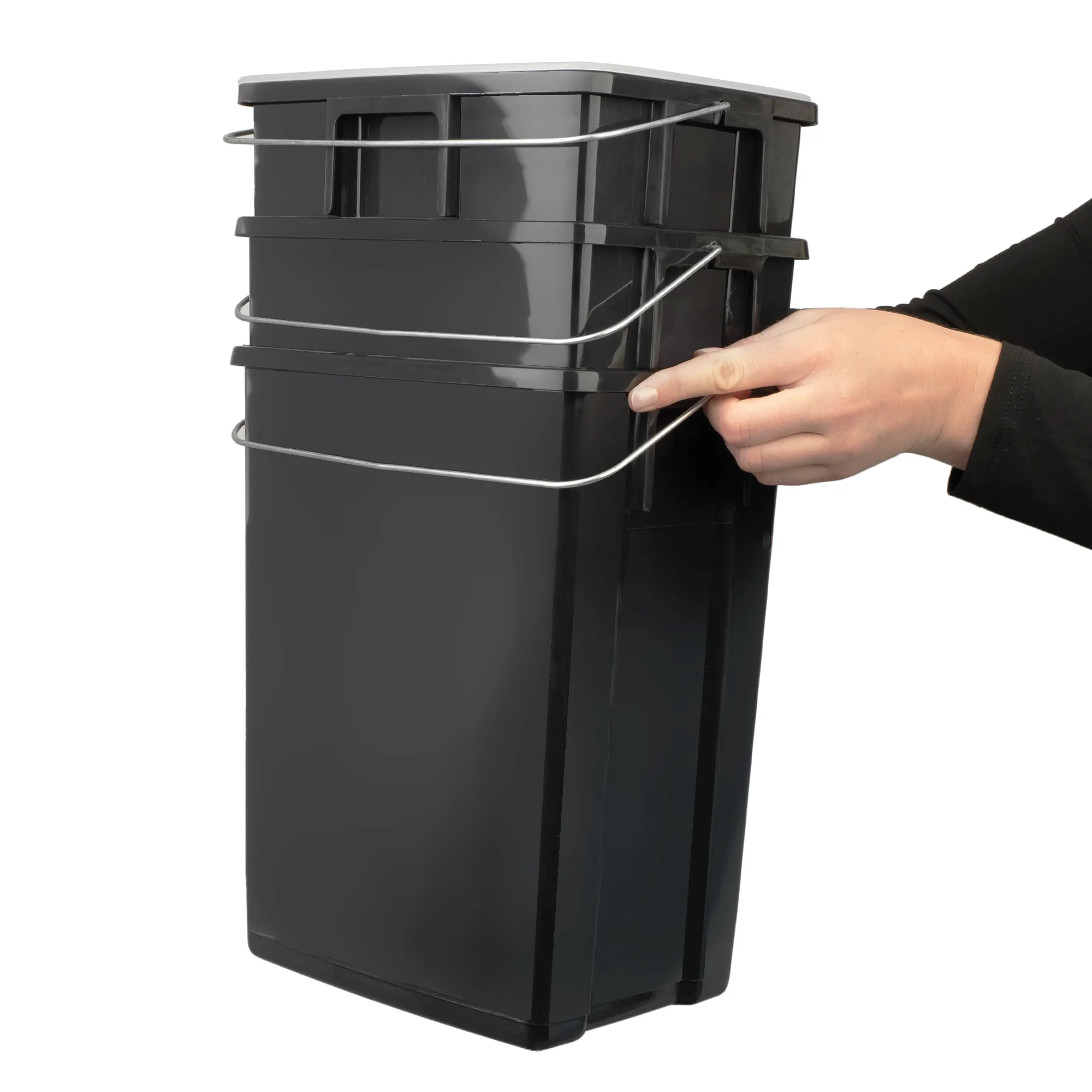 Curver atliekų rūšiavimo konteineriai 2 x 10 l + 6 l, juodi